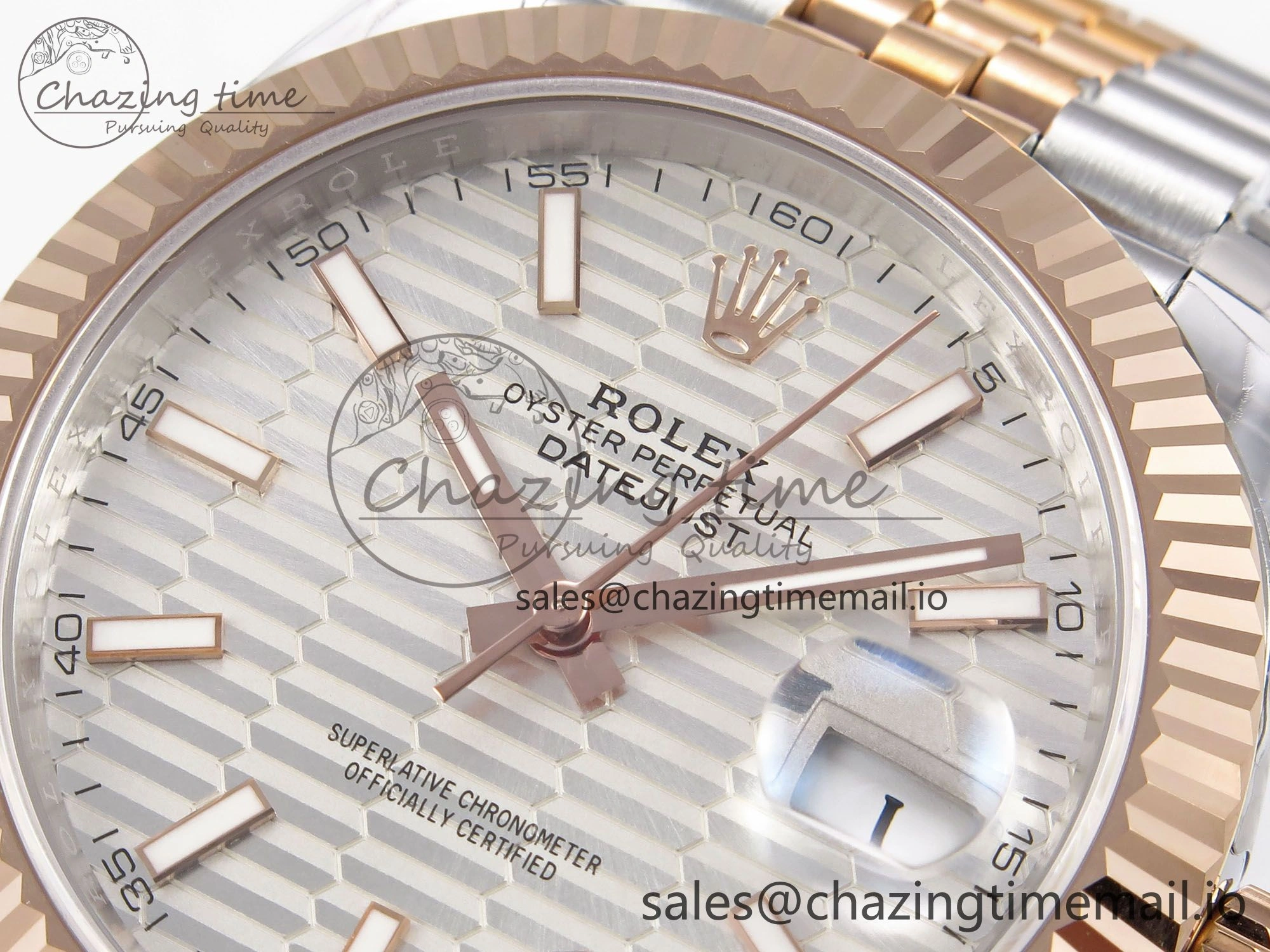 Modern DateJust 41 126331 EWEF Best Edition Silver Textured Dial on SS RG Jubilee Bracelet A 994