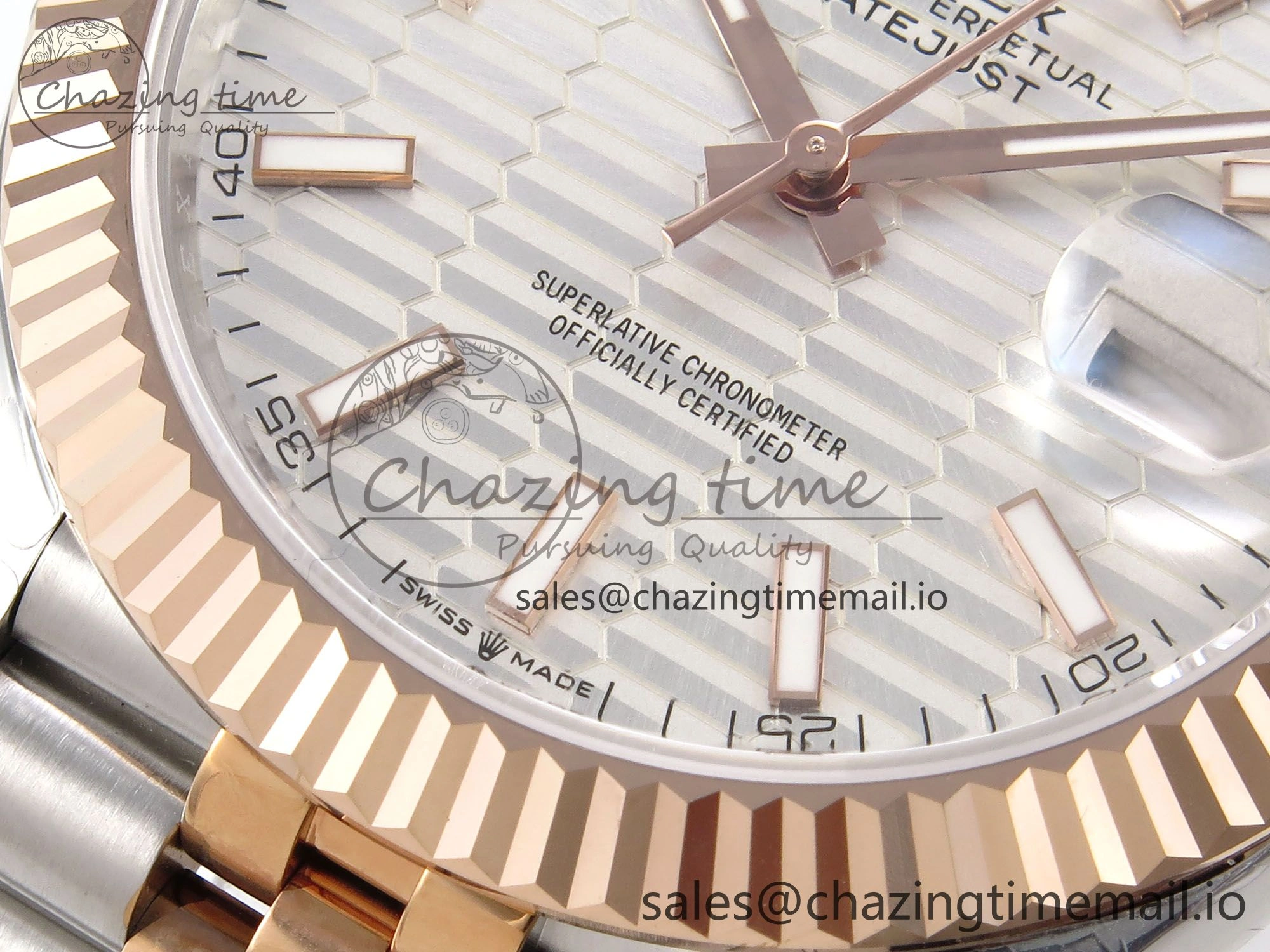 Modern DateJust 41 126331 EWEF Best Edition Silver Textured Dial on SS RG Jubilee Bracelet A 994