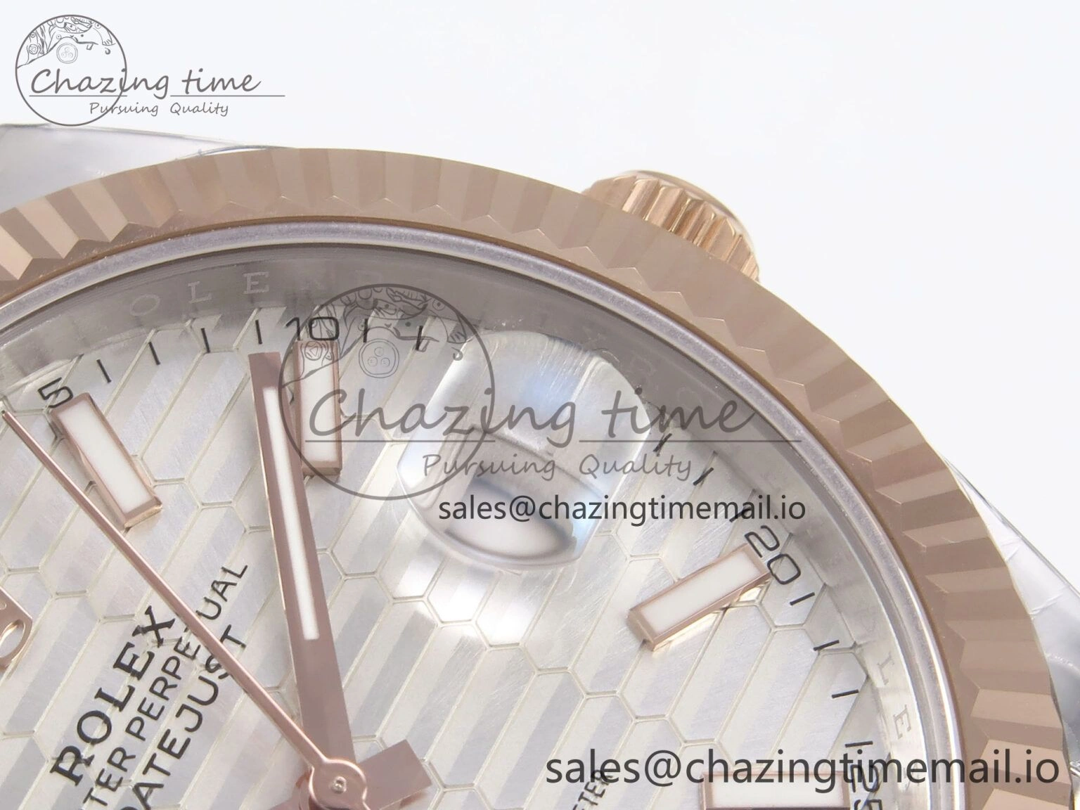 Modern DateJust 41 126331 EWEF Best Edition Silver Textured Dial on SS RG Jubilee Bracelet A 994