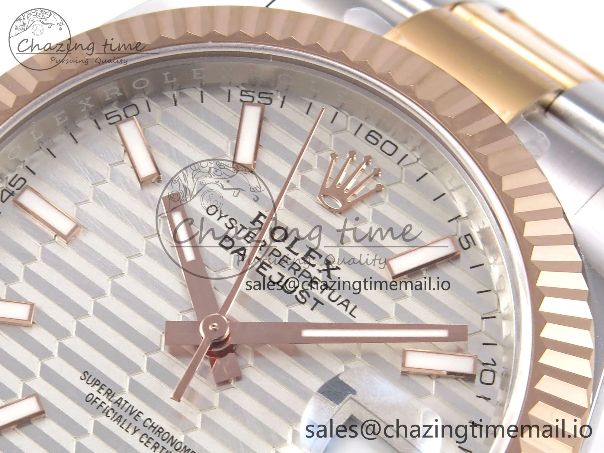 Affordable DateJust 41 126331 EWEF Best Edition Silver Textured Dial on SS RG Oyster Bracelet A 979