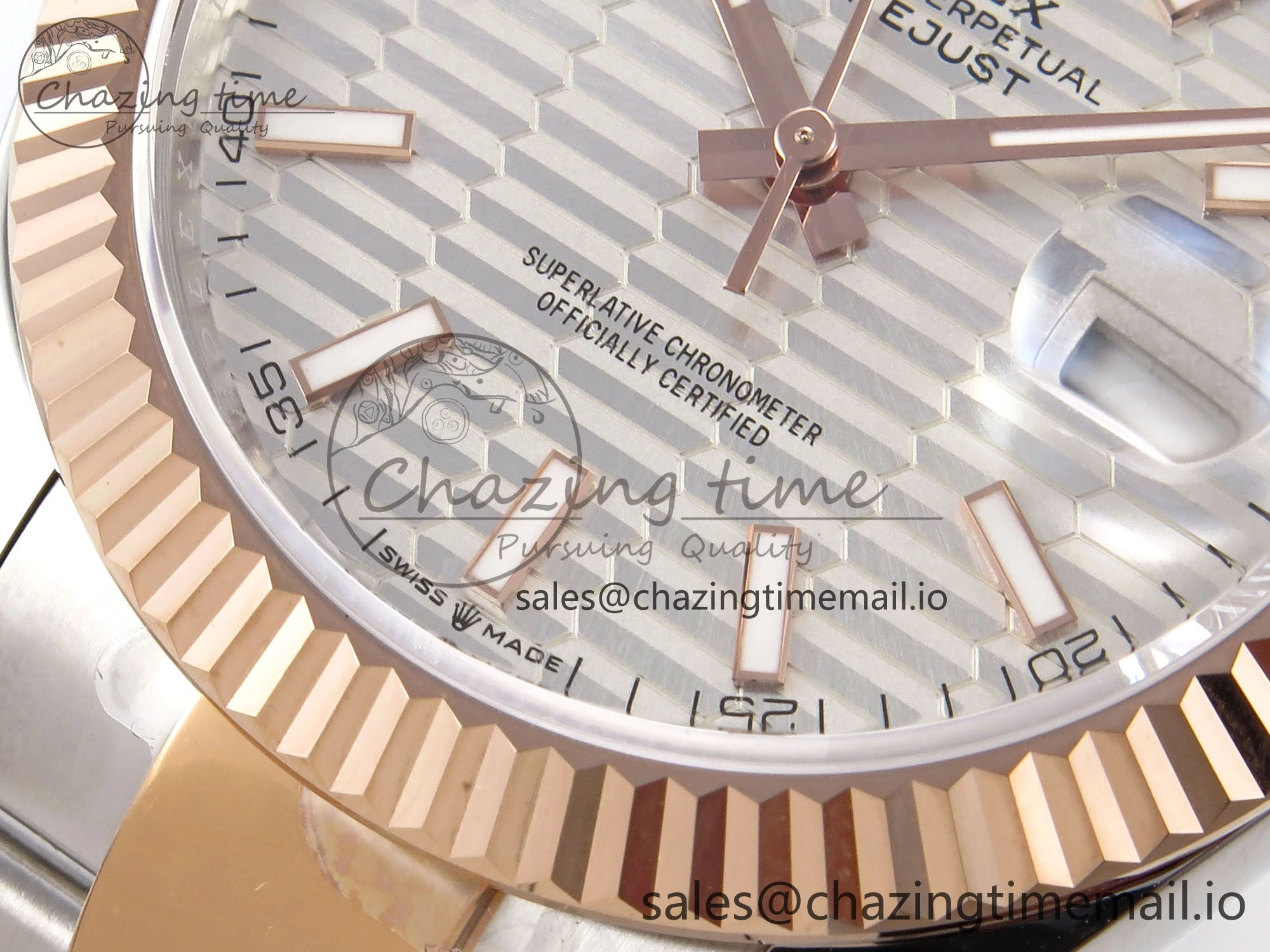 Affordable DateJust 41 126331 EWEF Best Edition Silver Textured Dial on SS RG Oyster Bracelet A 979