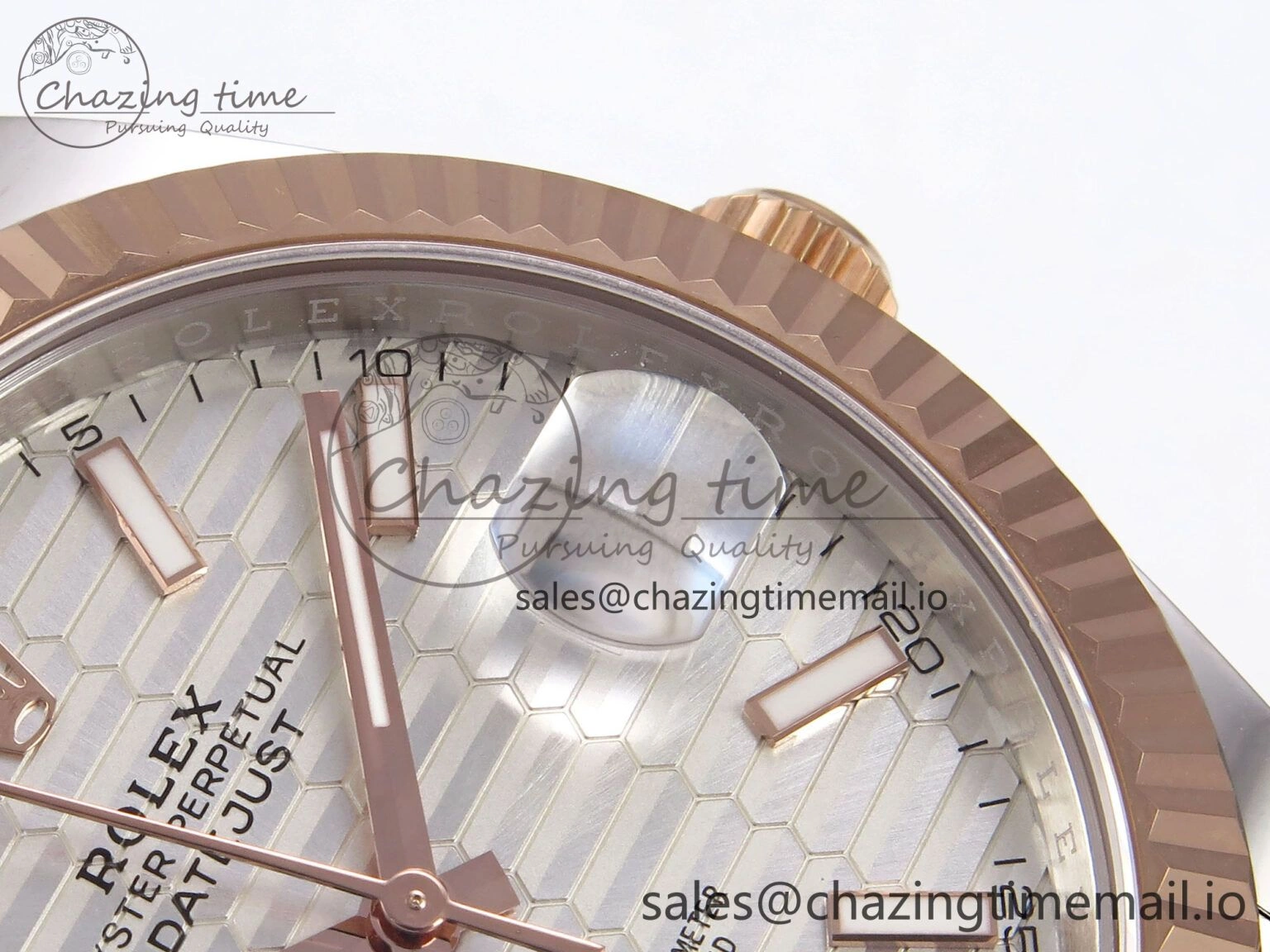 Affordable DateJust 41 126331 EWEF Best Edition Silver Textured Dial on SS RG Oyster Bracelet A 979