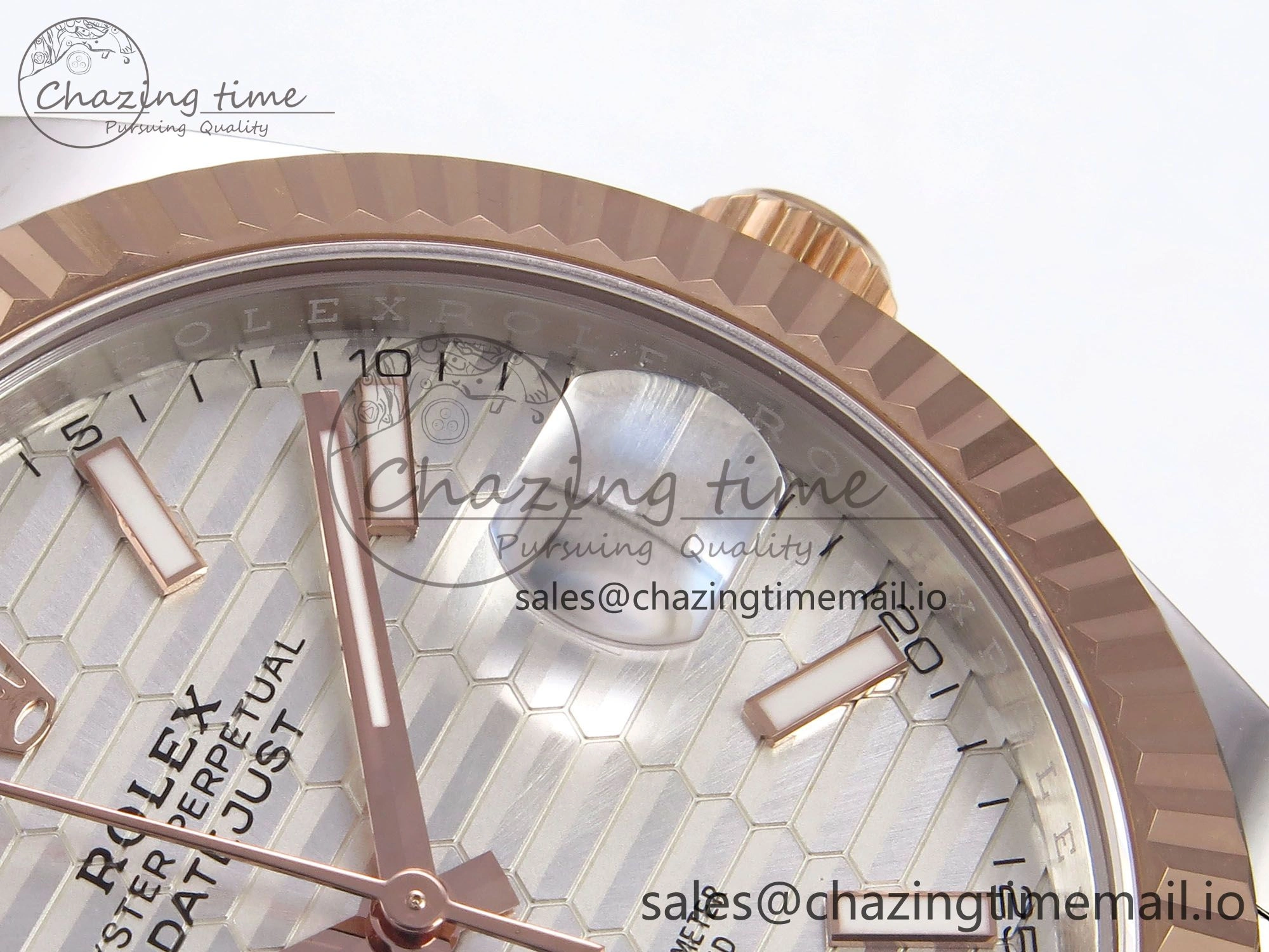 Affordable DateJust 41 126331 EWEF Best Edition Silver Textured Dial on SS RG Oyster Bracelet A 979