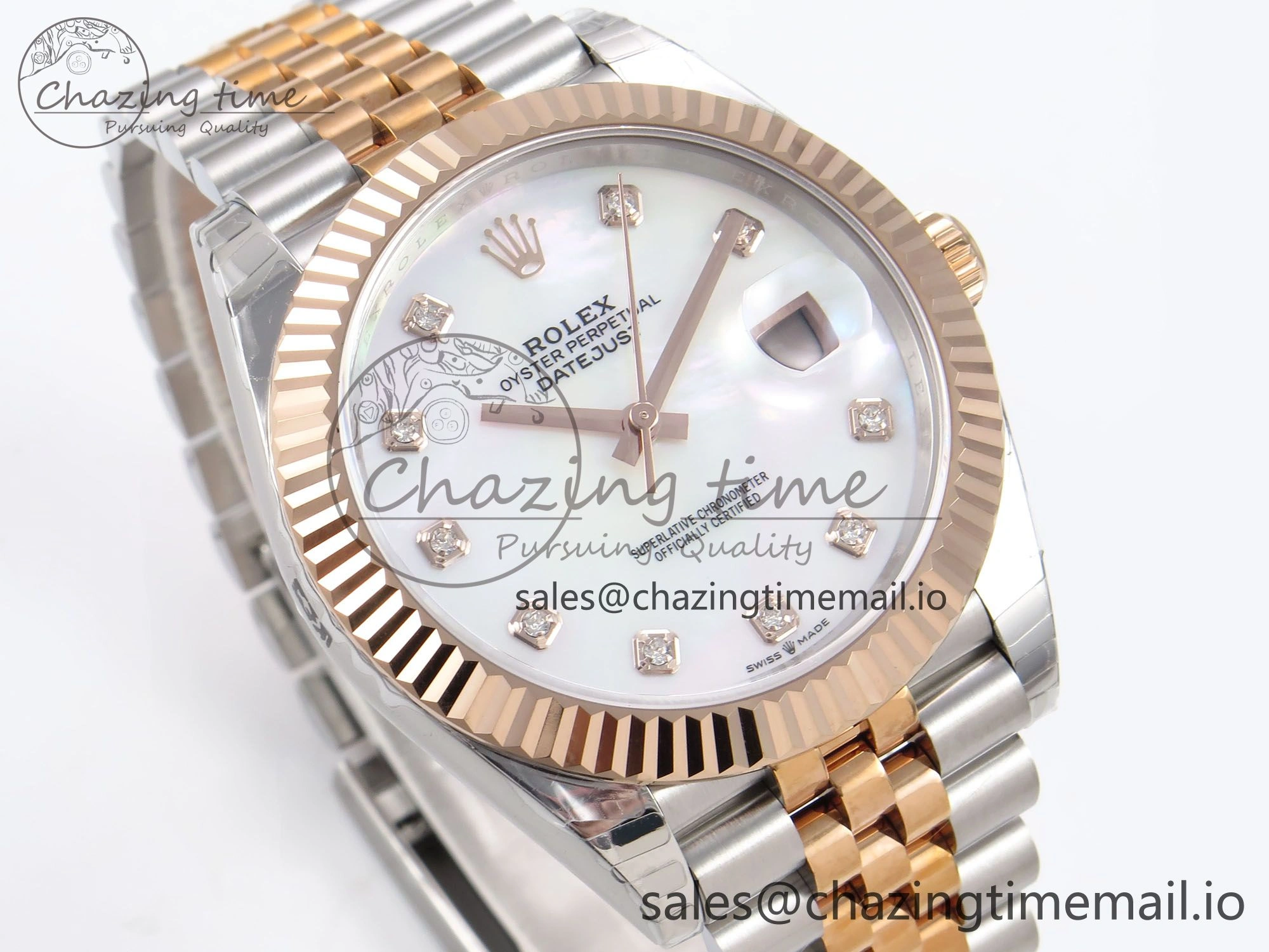 Affordable DateJust 41 126331 EWEF Best Edition White MOP Dial on SS RG Jubilee Bracelet A 998