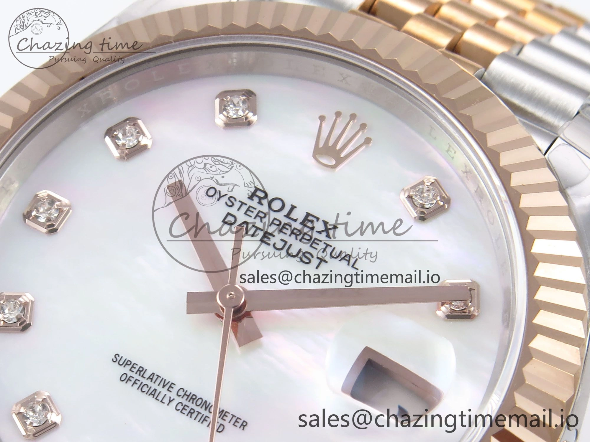 Affordable DateJust 41 126331 EWEF Best Edition White MOP Dial on SS RG Jubilee Bracelet A 998
