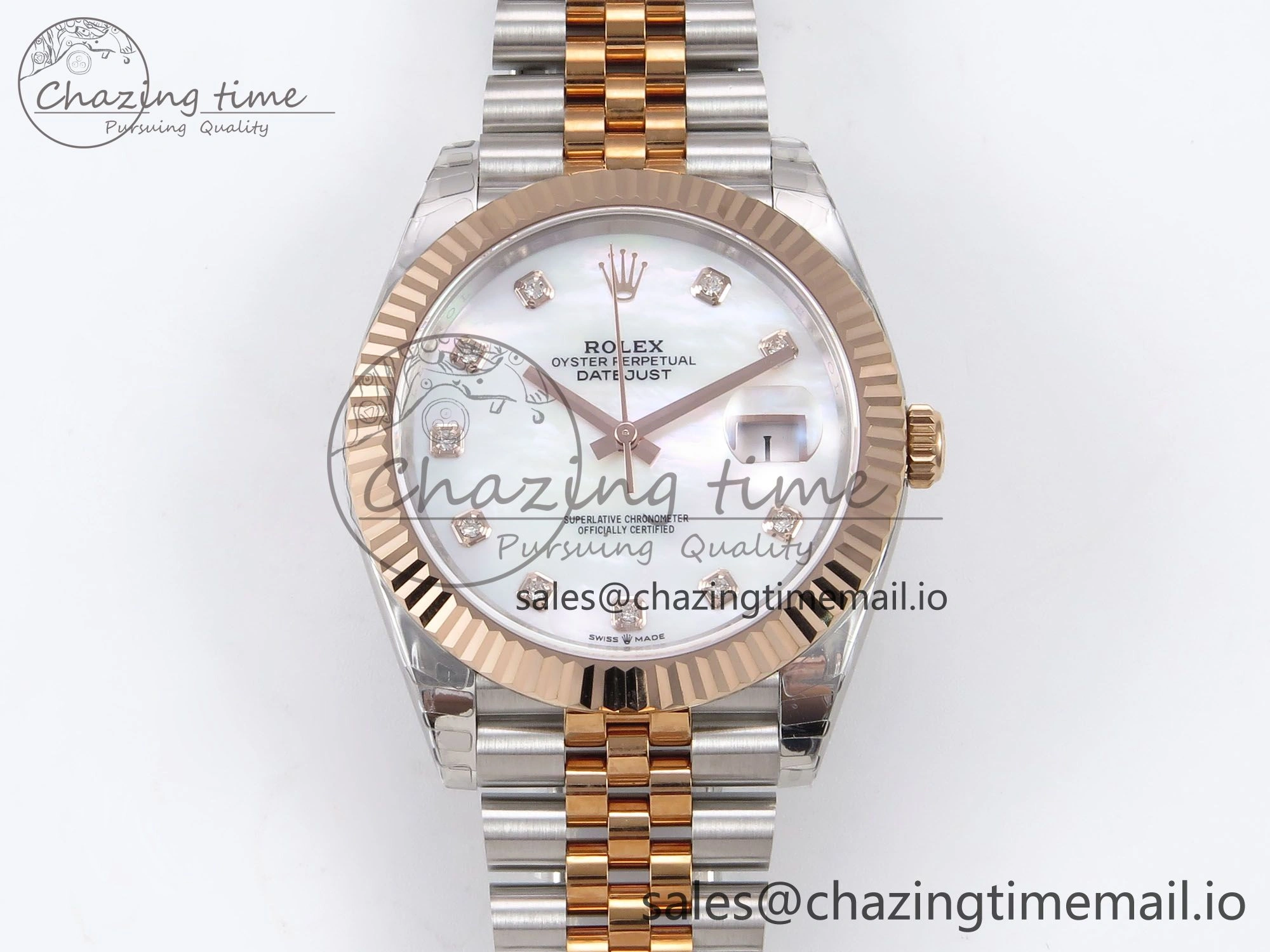 Affordable DateJust 41 126331 EWEF Best Edition White MOP Dial on SS RG Jubilee Bracelet A 998