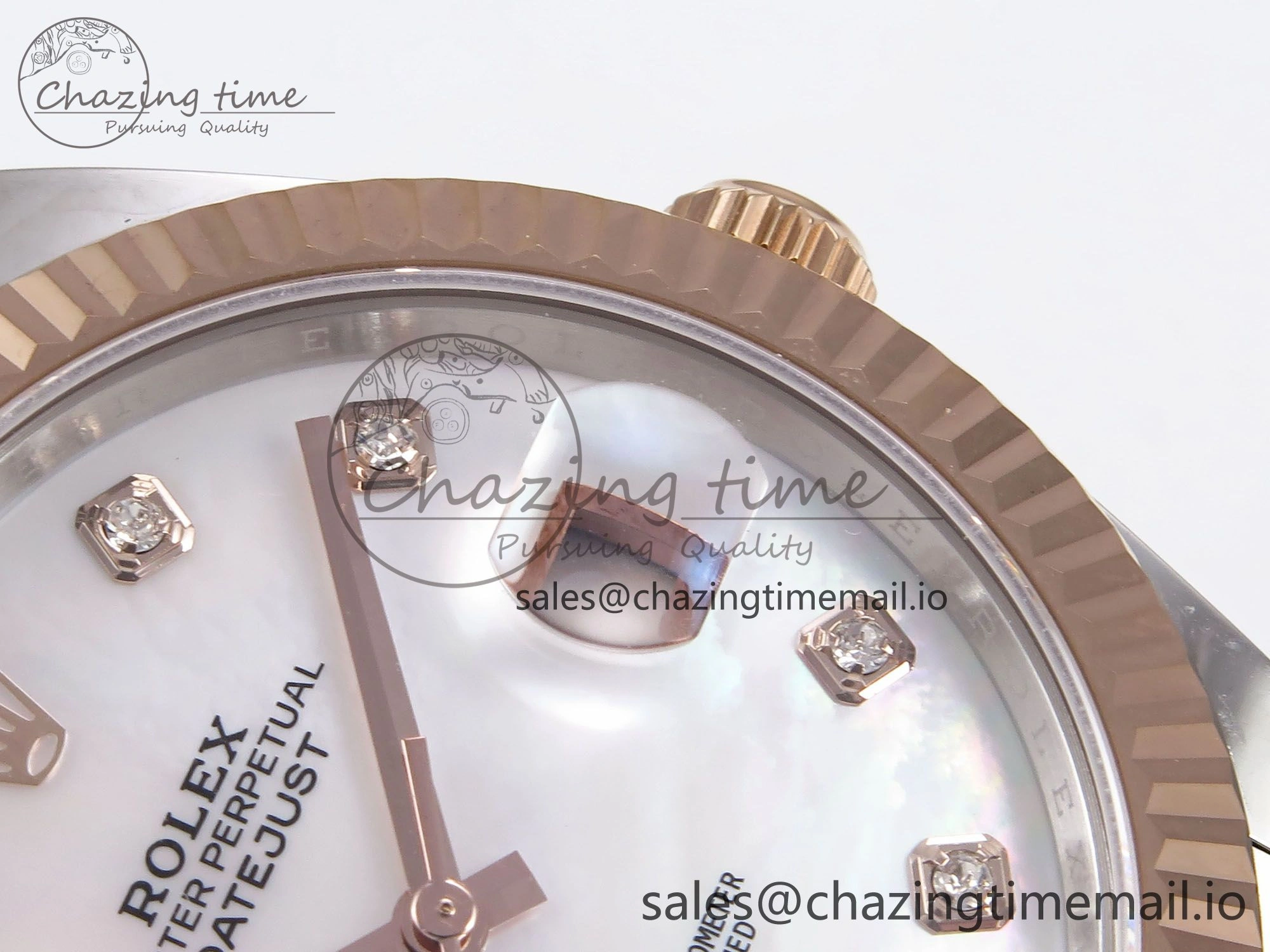 ModernLook DateJust 41 126331 EWEF Best Edition White MOP Dial on SS RG Oyster Bracelet A 981