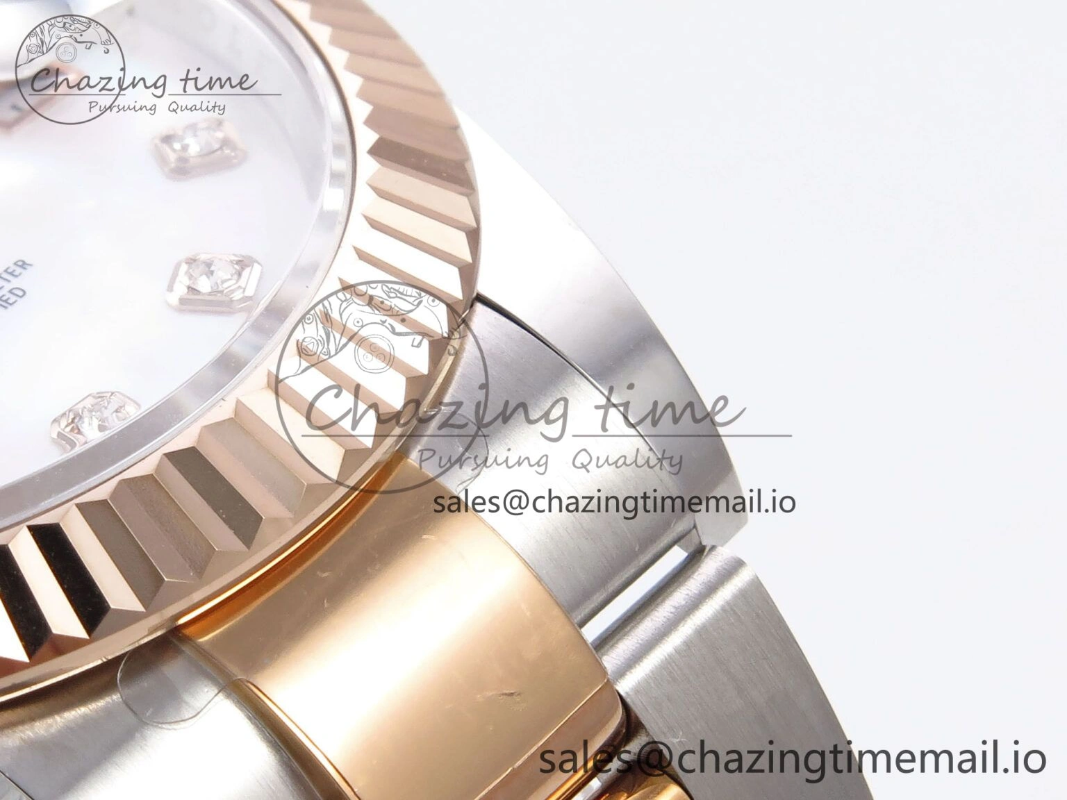 ModernLook DateJust 41 126331 EWEF Best Edition White MOP Dial on SS RG Oyster Bracelet A 981