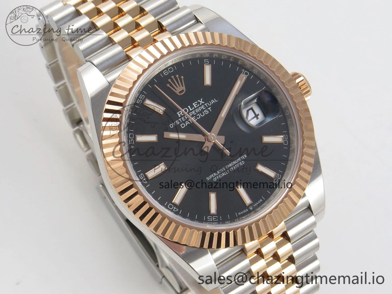 Soft DateJust 41 126331 SS RG ARF 1:1 Best Edition Black Stick Dial on Jubilee Bracelet SH3235 (Weighted) 200