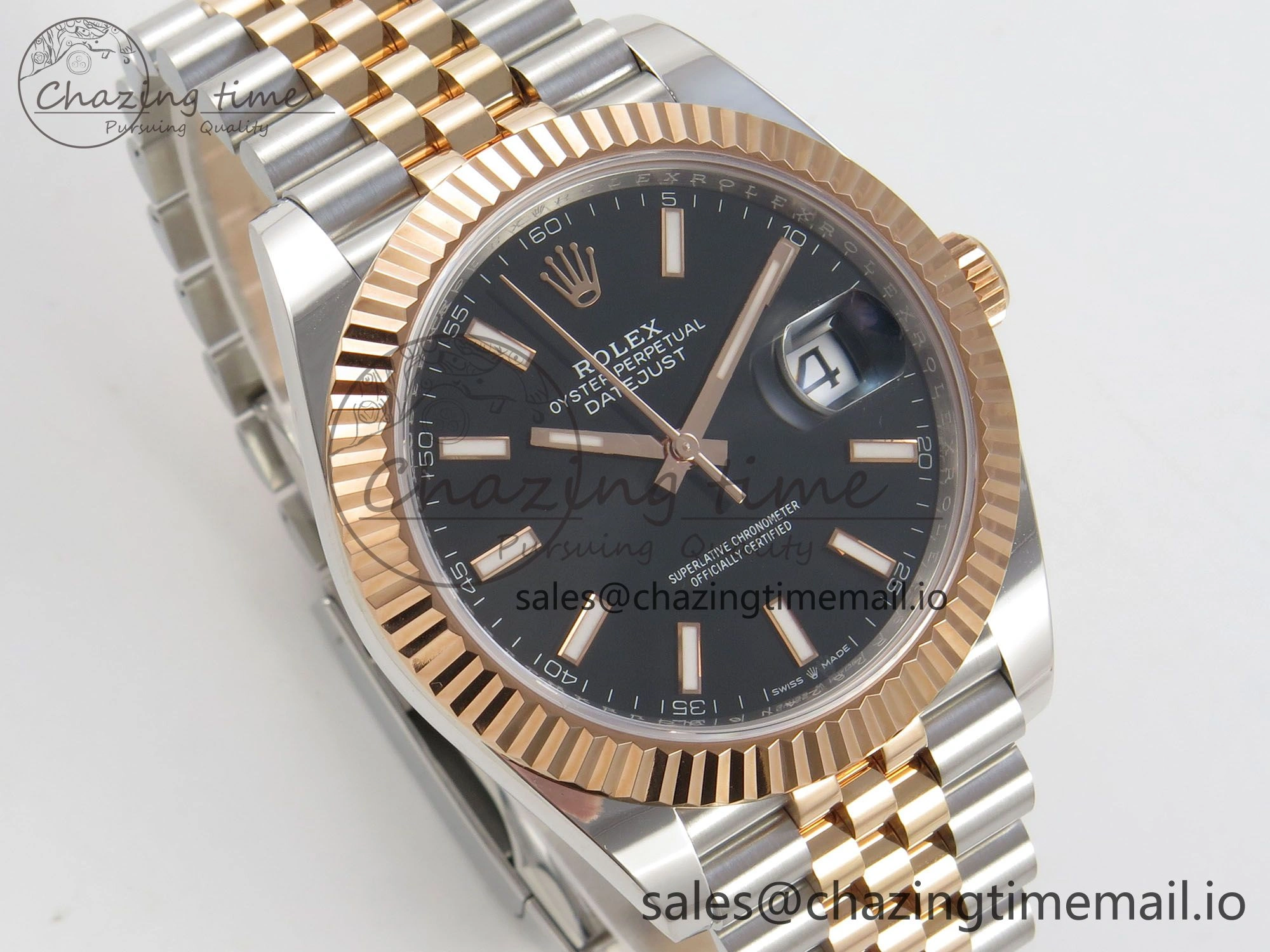Soft DateJust 41 126331 SS RG ARF 1:1 Best Edition Black Stick Dial on Jubilee Bracelet SH3235 (Weighted) 200