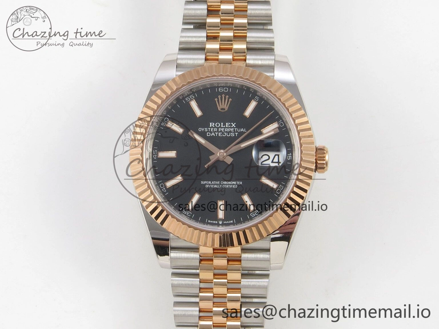Soft DateJust 41 126331 SS RG ARF 1:1 Best Edition Black Stick Dial on Jubilee Bracelet SH3235 (Weighted) 200