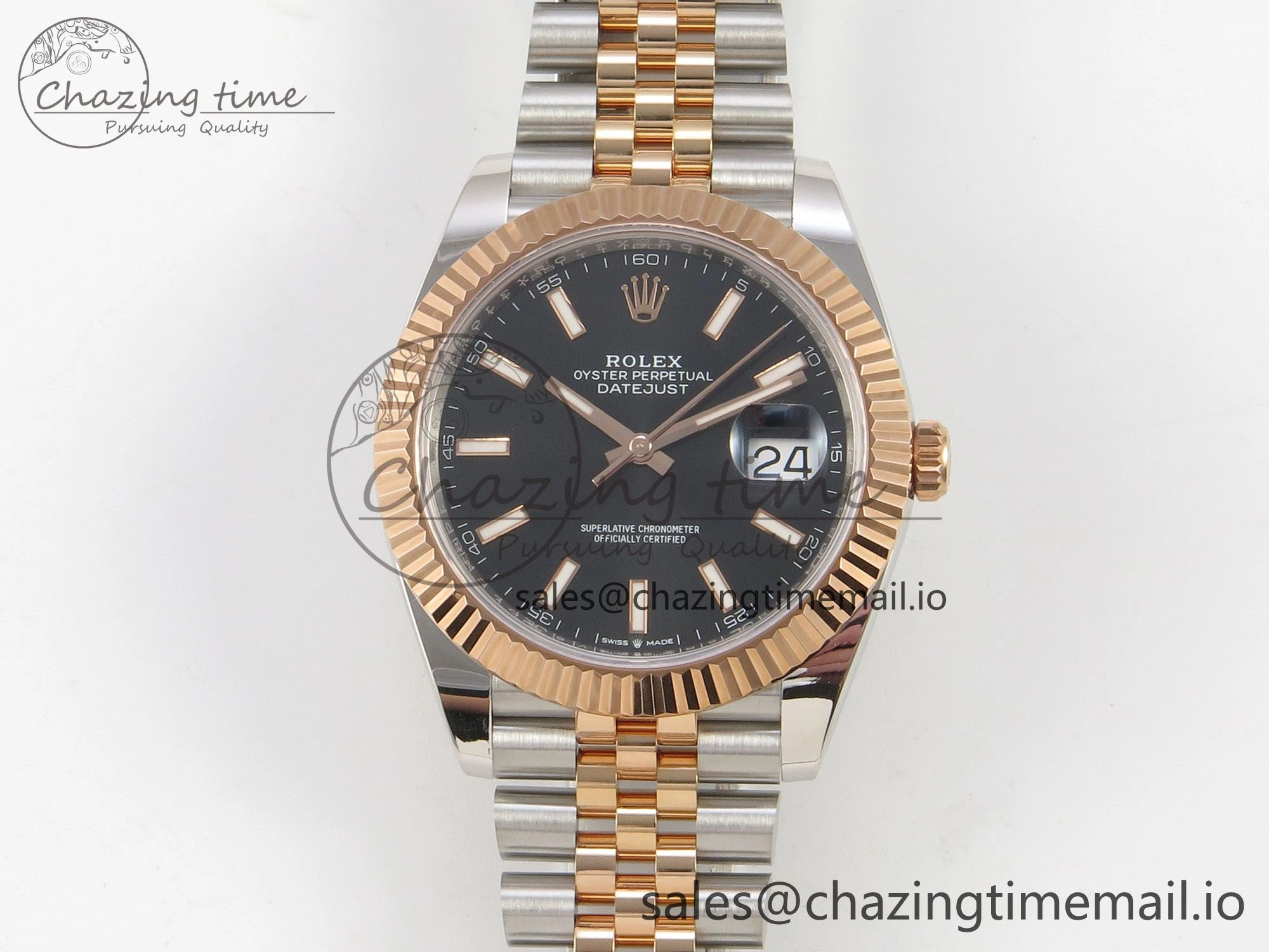 Soft DateJust 41 126331 SS RG ARF 1:1 Best Edition Black Stick Dial on Jubilee Bracelet SH3235 (Weighted) 200
