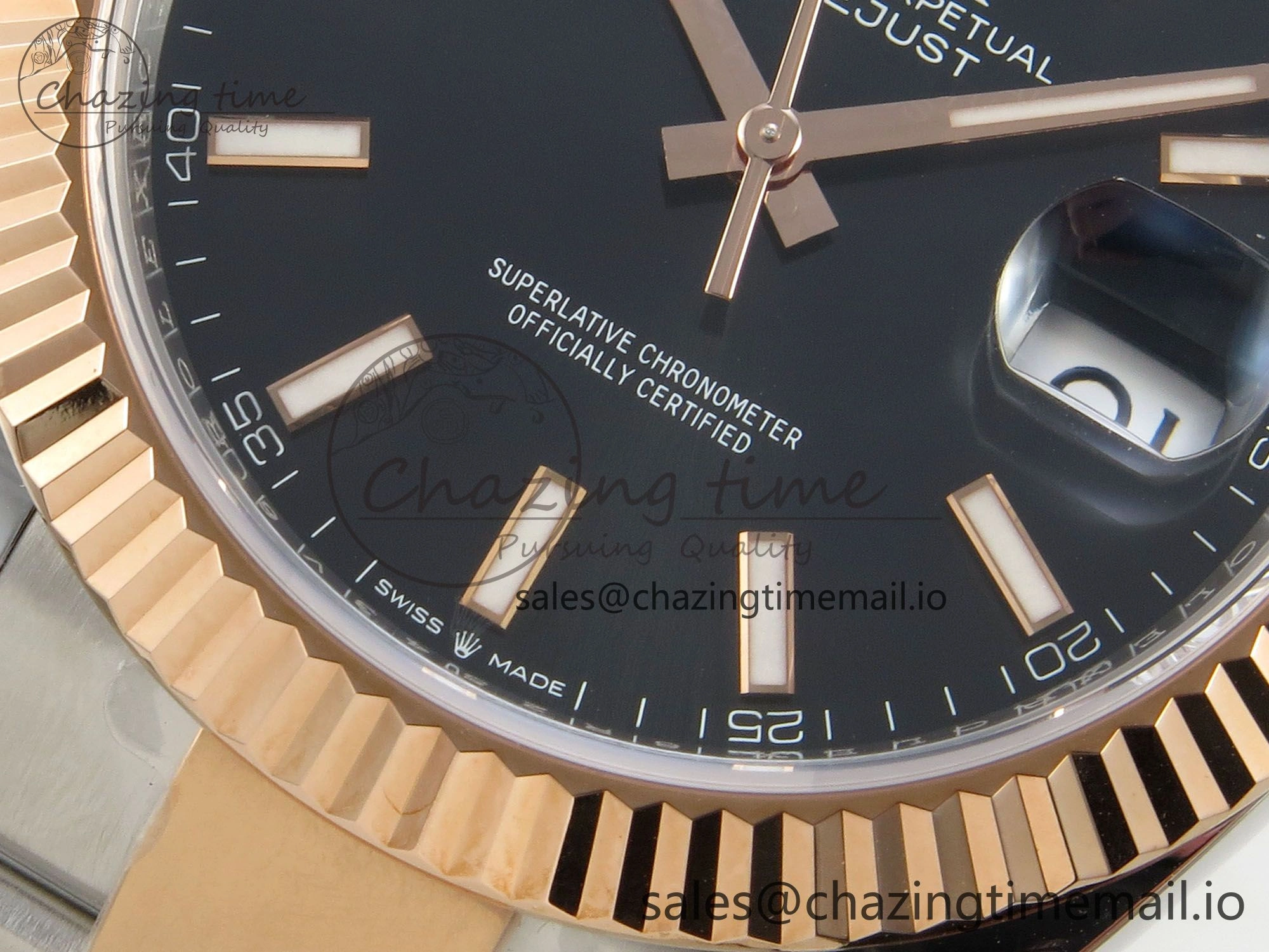 WaterResistant DateJust 41 126331 SS RG ARF 1:1 Best Edition Black Stick Dial on Oyster Bracelet SH3235 (Weighted) 189