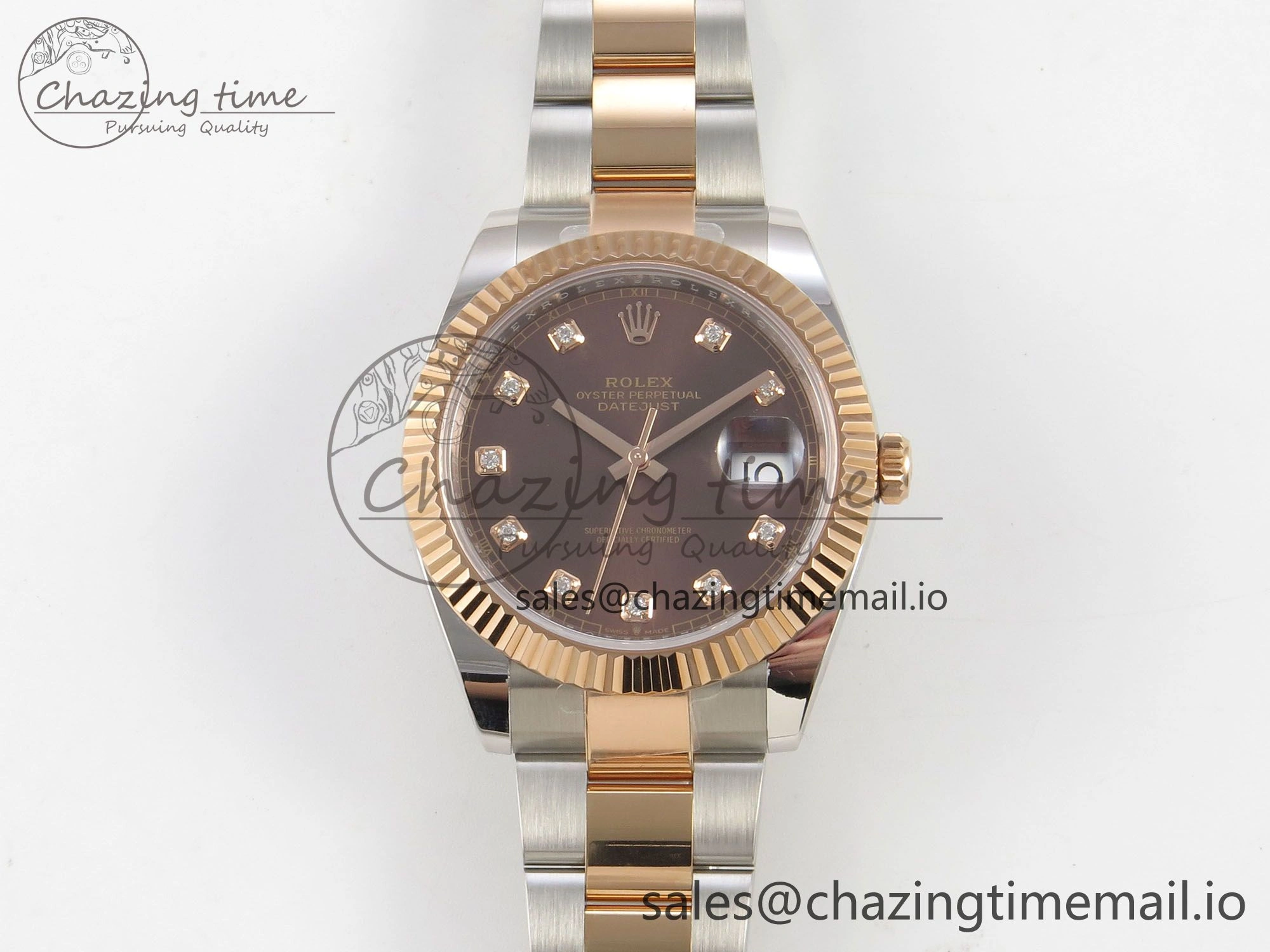 DateJust 41 126331 SS RG ARF 1:1 Best Edition Brown Diamonds Dial on Oyster Bracelet SH3235 (Weighted) OnTrend 187