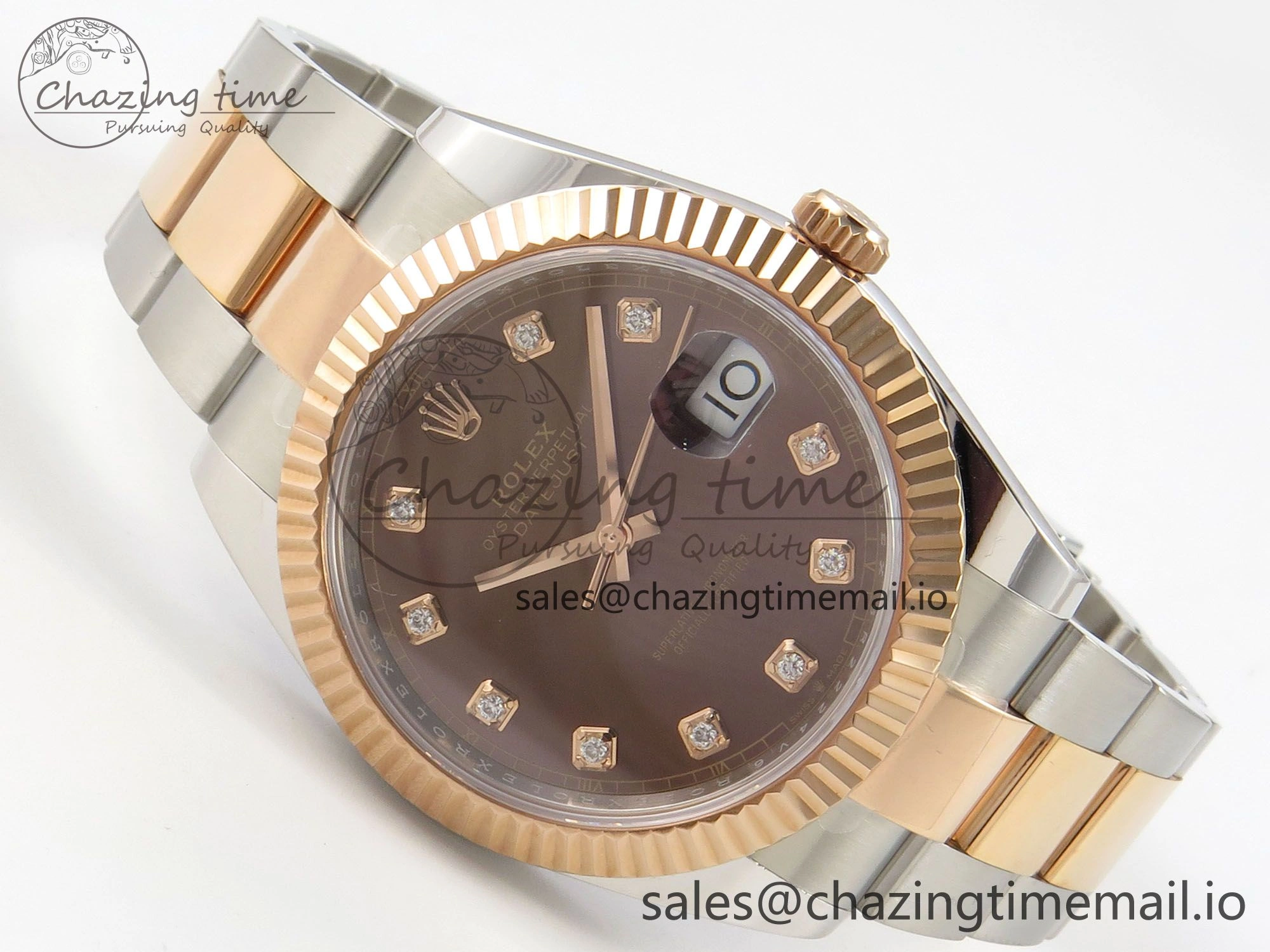 DateJust 41 126331 SS RG ARF 1:1 Best Edition Brown Diamonds Dial on Oyster Bracelet SH3235 (Weighted) OnTrend 187
