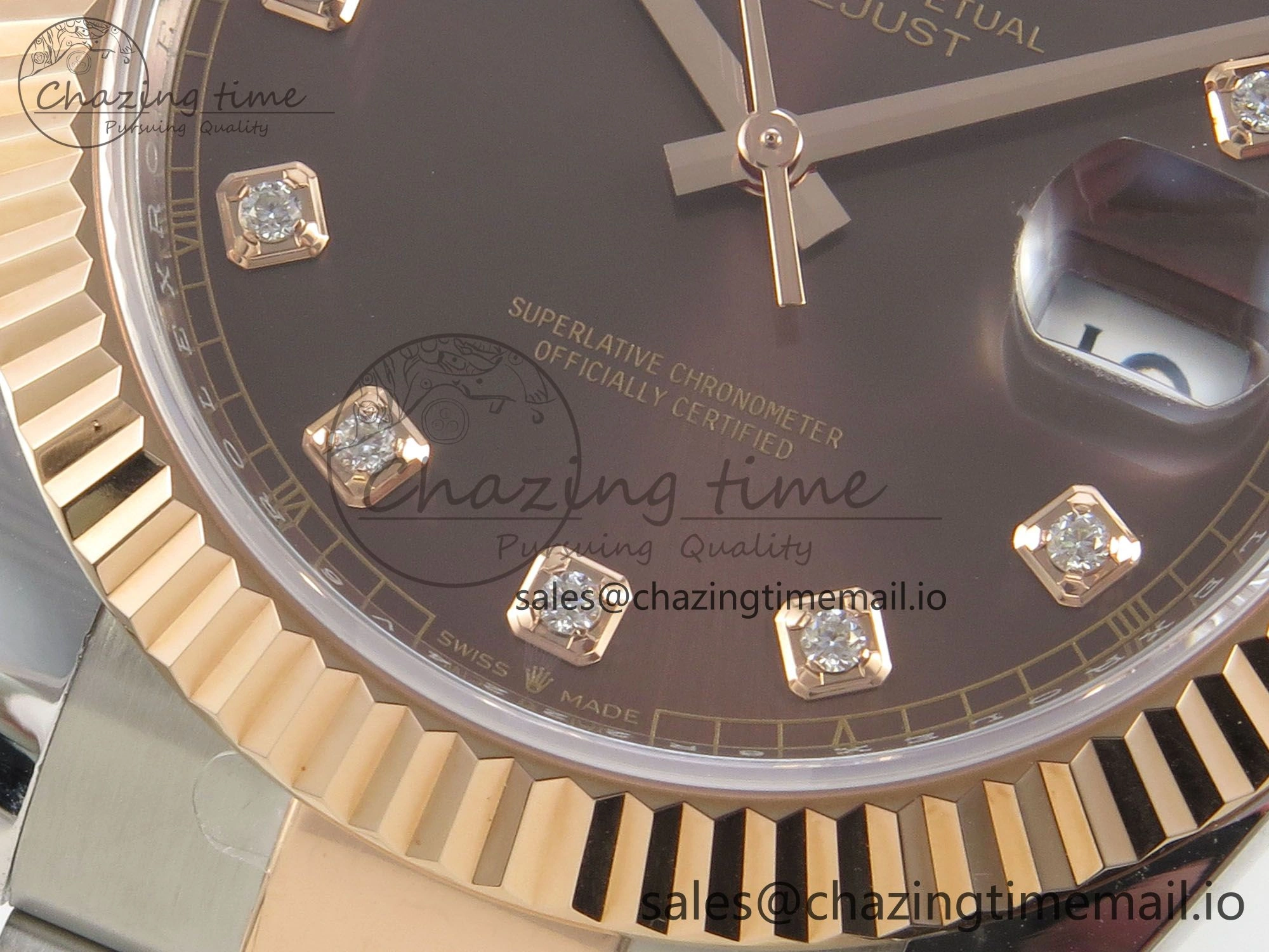 DateJust 41 126331 SS RG ARF 1:1 Best Edition Brown Diamonds Dial on Oyster Bracelet SH3235 (Weighted) OnTrend 187
