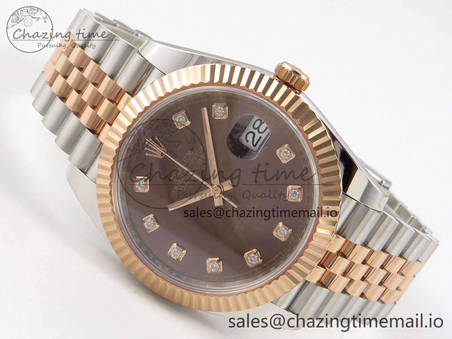 Soft DateJust 41 126331 SS RG ARF 1:1 Best Edition Brown Diaomonds Dial on Jubilee Bracelet SH3235 (Weighted) 193