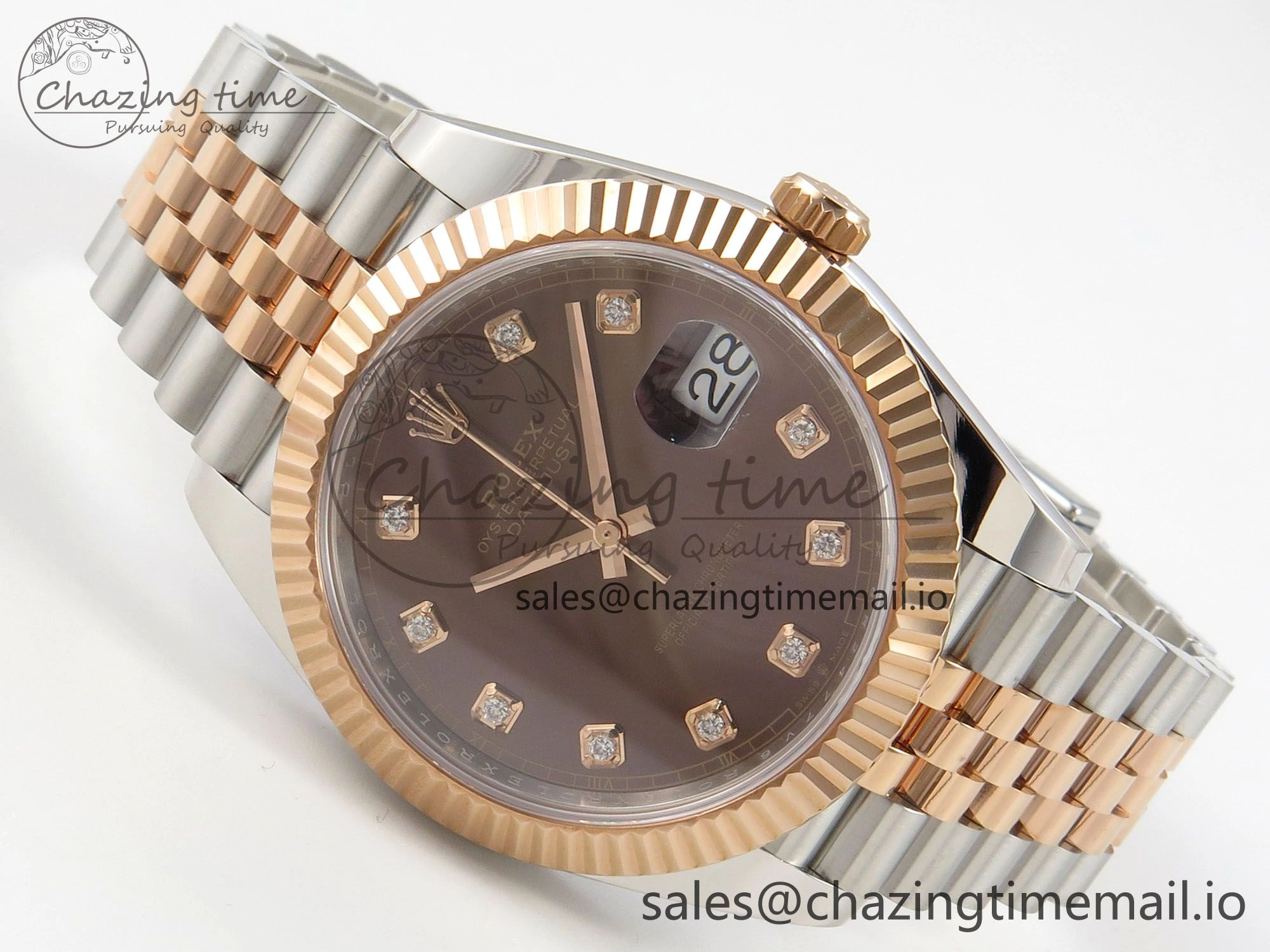 Soft DateJust 41 126331 SS RG ARF 1:1 Best Edition Brown Diaomonds Dial on Jubilee Bracelet SH3235 (Weighted) 193