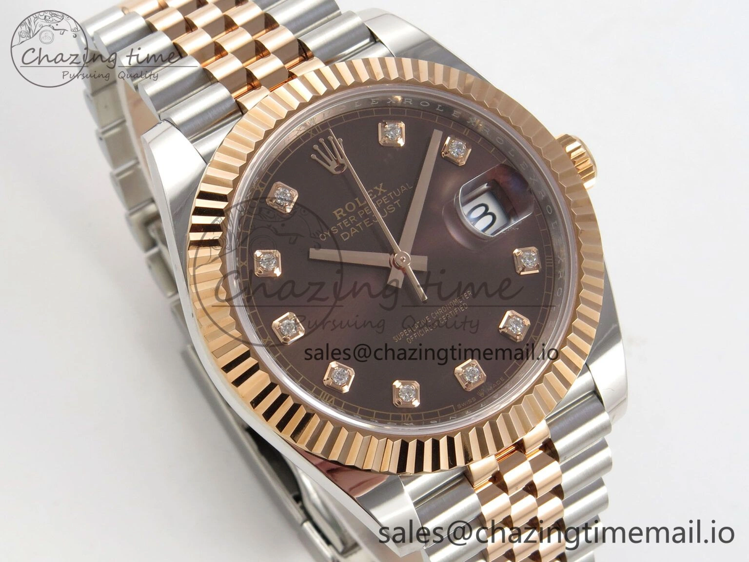Soft DateJust 41 126331 SS RG ARF 1:1 Best Edition Brown Diaomonds Dial on Jubilee Bracelet SH3235 (Weighted) 193