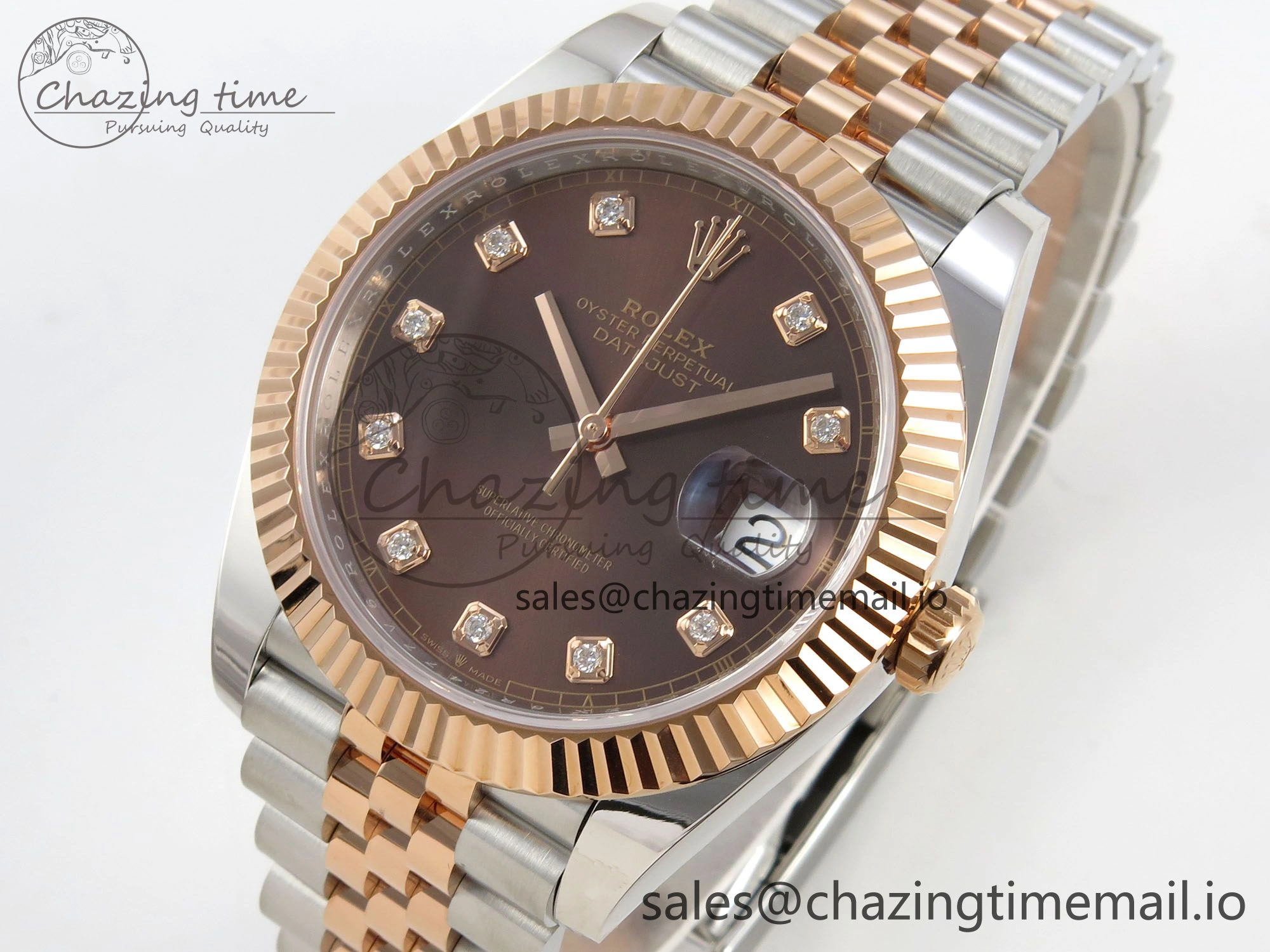 Soft DateJust 41 126331 SS RG ARF 1:1 Best Edition Brown Diaomonds Dial on Jubilee Bracelet SH3235 (Weighted) 193