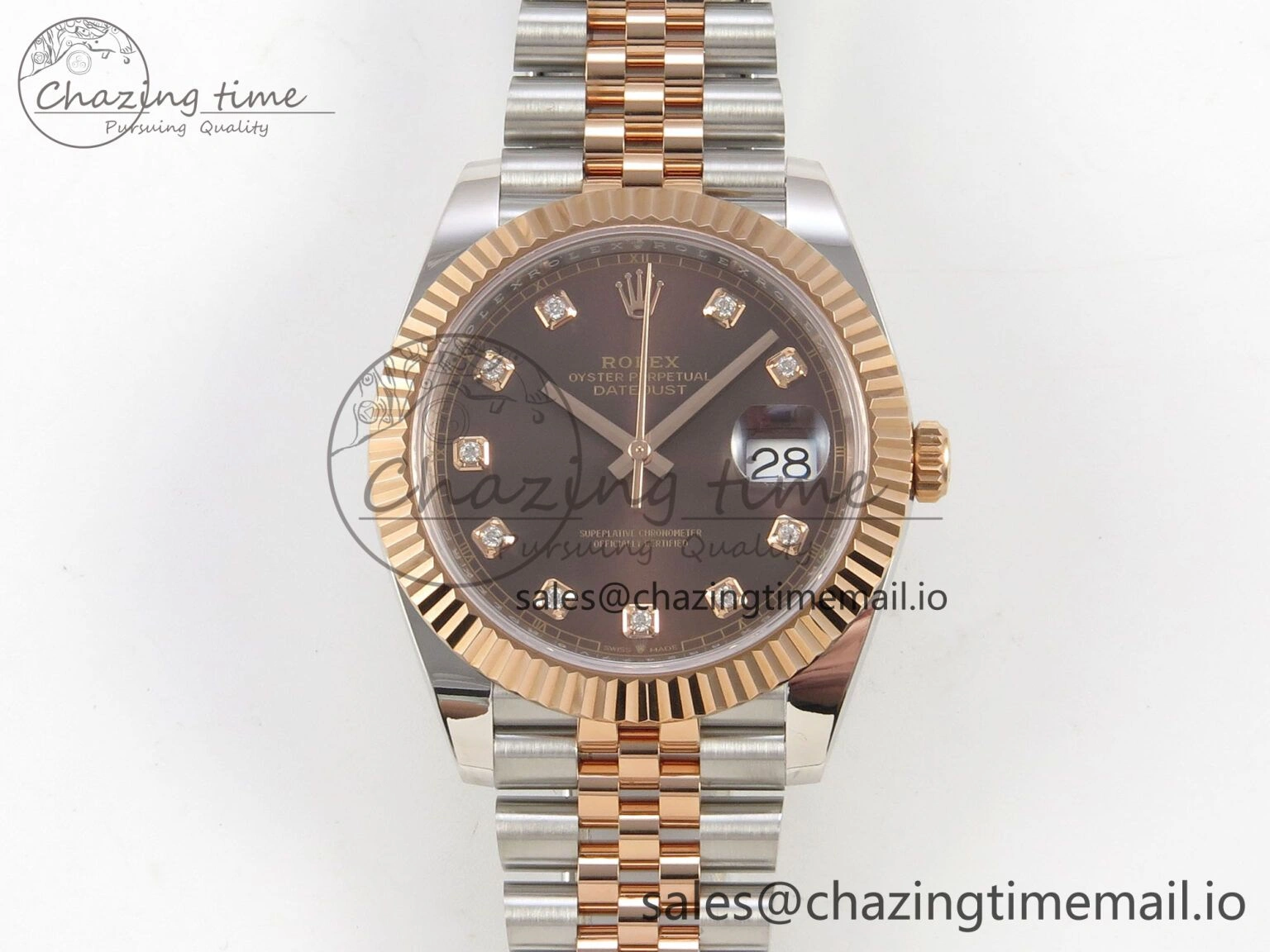 Soft DateJust 41 126331 SS RG ARF 1:1 Best Edition Brown Diaomonds Dial on Jubilee Bracelet SH3235 (Weighted) 193