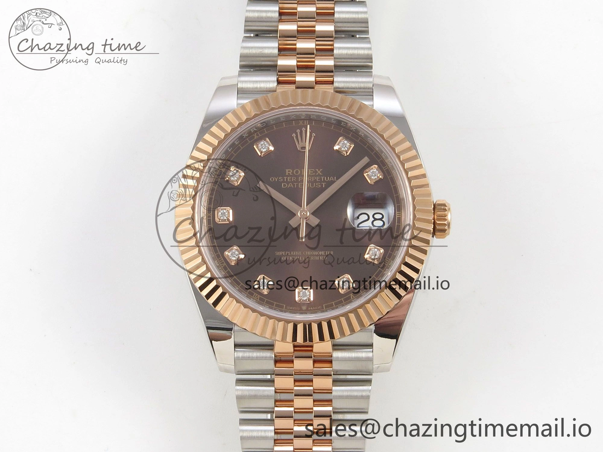 Soft DateJust 41 126331 SS RG ARF 1:1 Best Edition Brown Diaomonds Dial on Jubilee Bracelet SH3235 (Weighted) 193