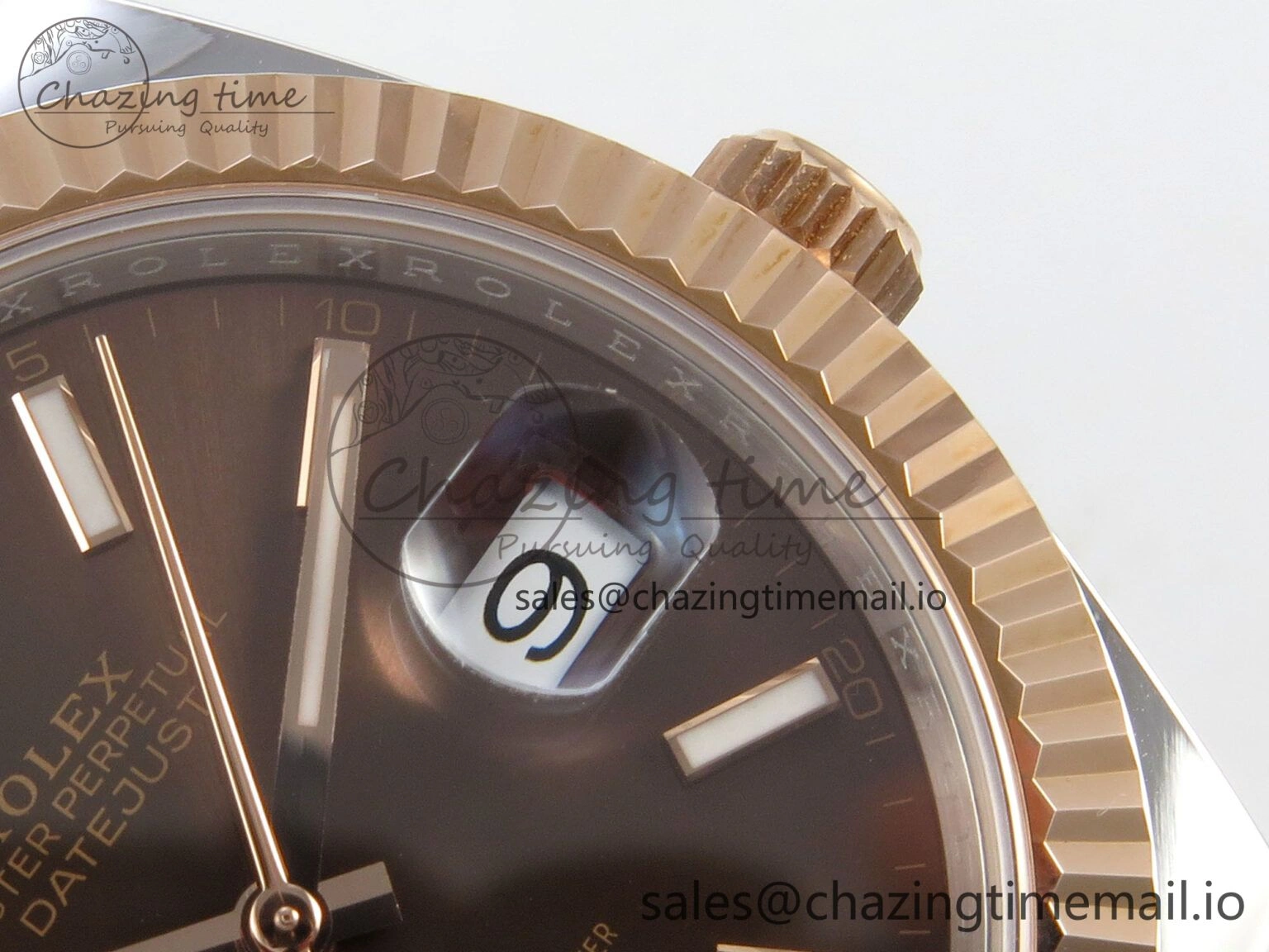 DateJust 41 126331 SS RG ARF 1:1 Best Edition Brown Stick Dial on Jubilee Bracelet SH3235 (Weighted) Neat 196