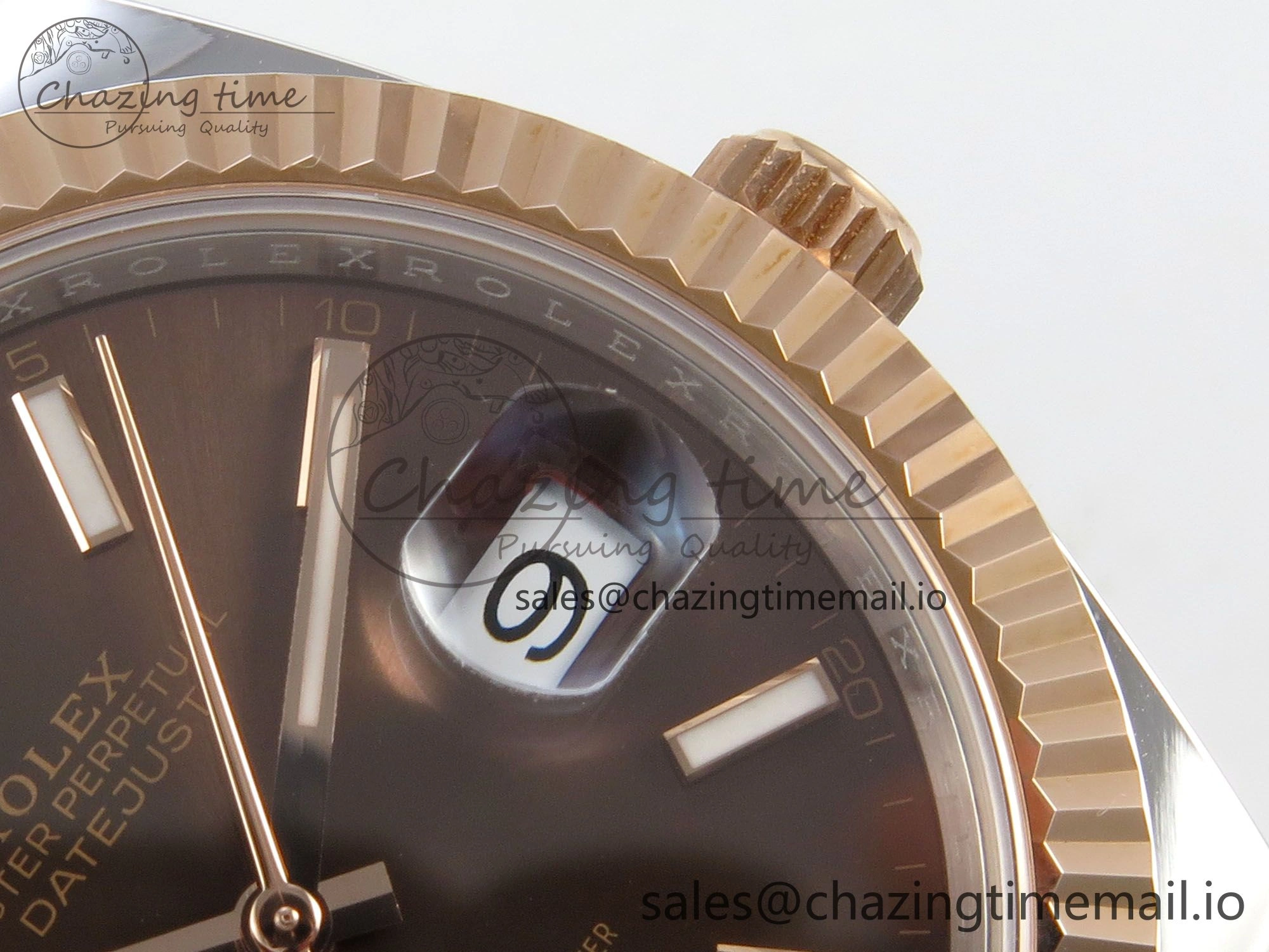 DateJust 41 126331 SS RG ARF 1:1 Best Edition Brown Stick Dial on Jubilee Bracelet SH3235 (Weighted) Neat 196