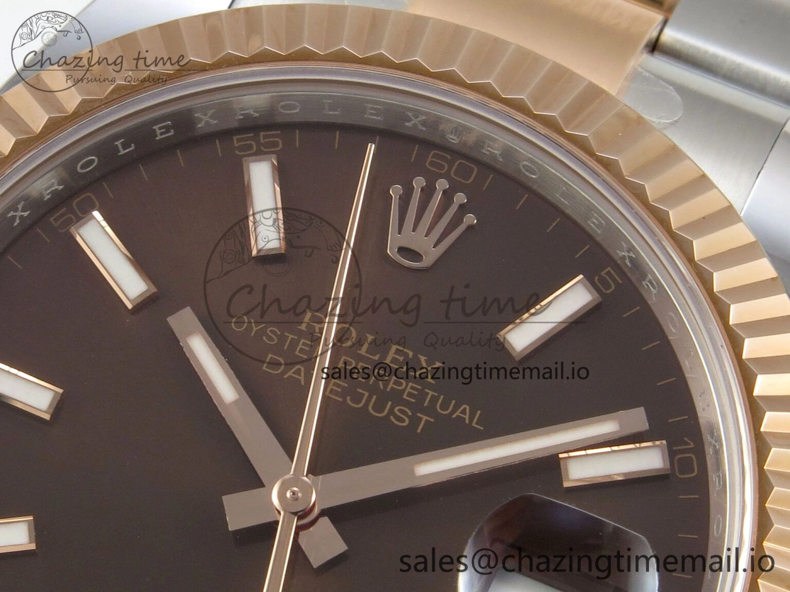 Efficient DateJust 41 126331 SS RG ARF 1:1 Best Edition Brown Stick Dial on Oyster Bracelet SH3235 (Weighted) 201