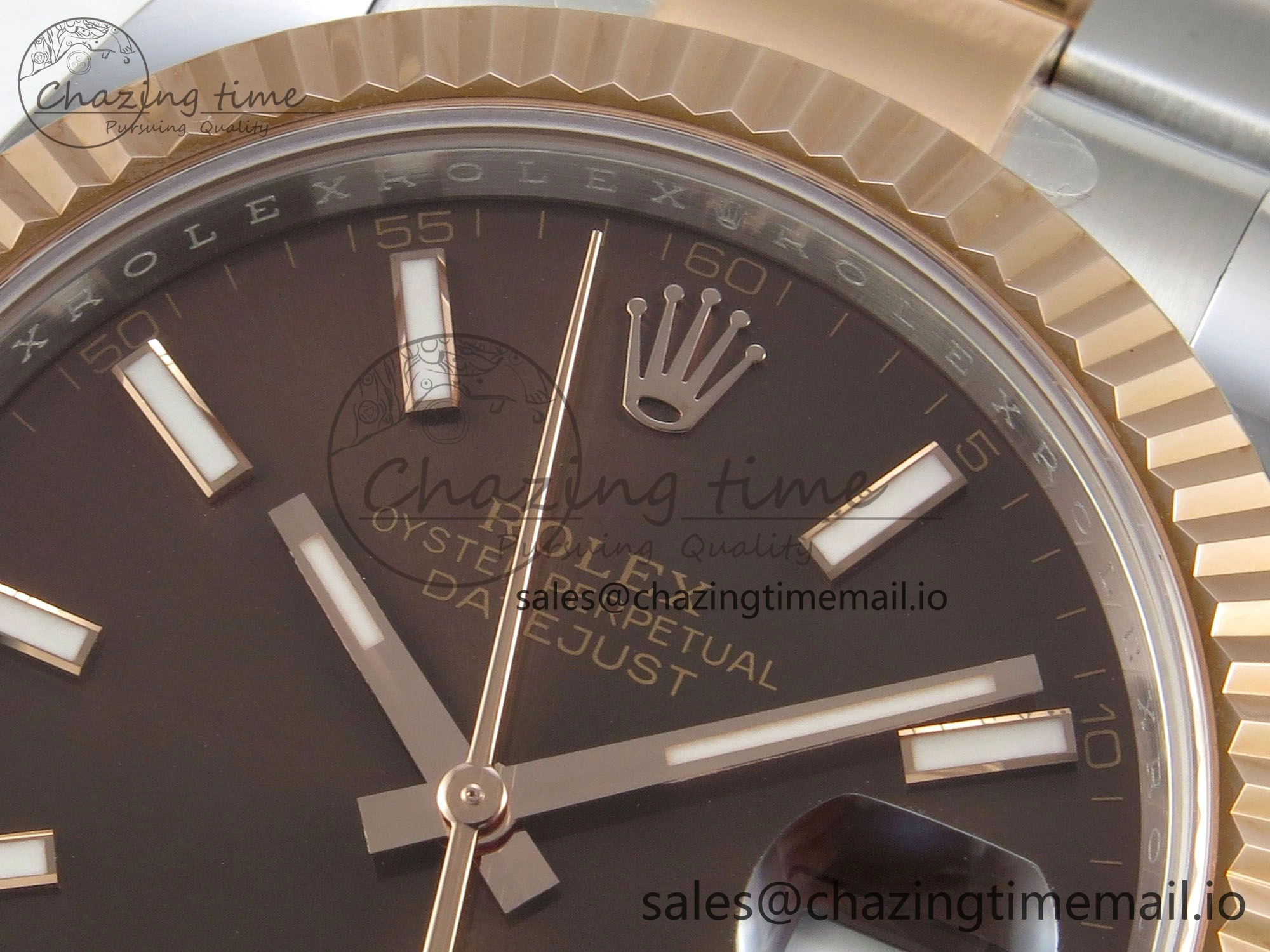 Efficient DateJust 41 126331 SS RG ARF 1:1 Best Edition Brown Stick Dial on Oyster Bracelet SH3235 (Weighted) 201
