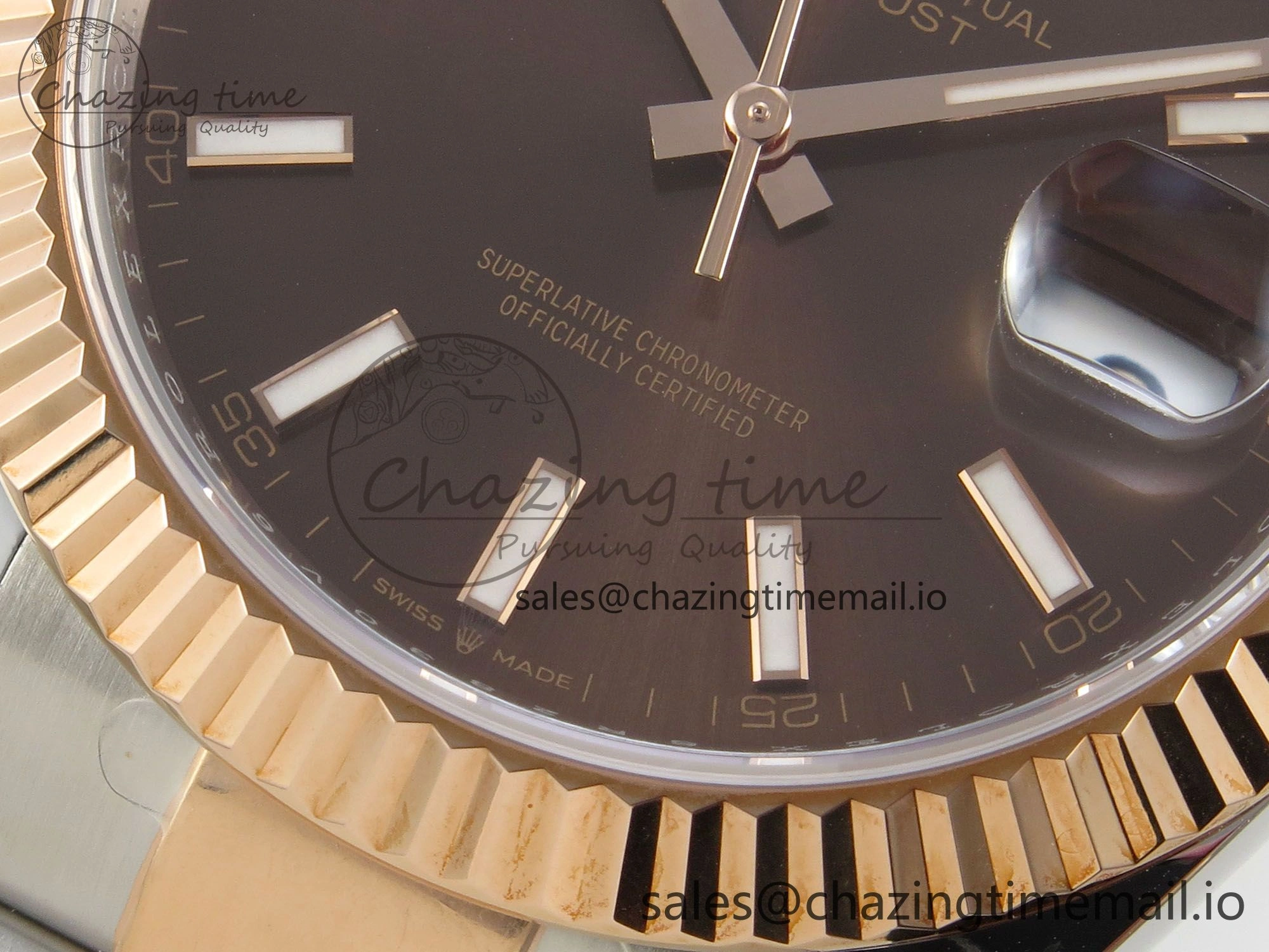 Efficient DateJust 41 126331 SS RG ARF 1:1 Best Edition Brown Stick Dial on Oyster Bracelet SH3235 (Weighted) 201