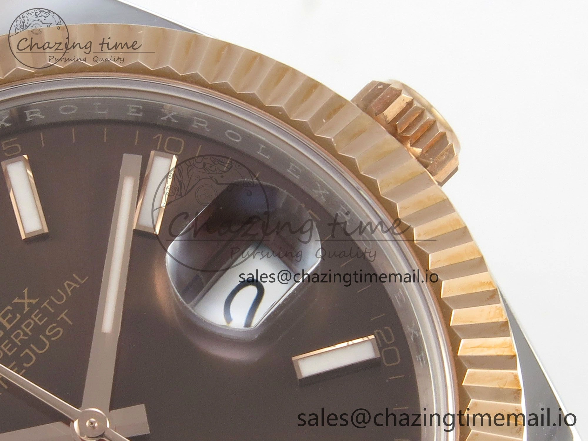 Efficient DateJust 41 126331 SS RG ARF 1:1 Best Edition Brown Stick Dial on Oyster Bracelet SH3235 (Weighted) 201