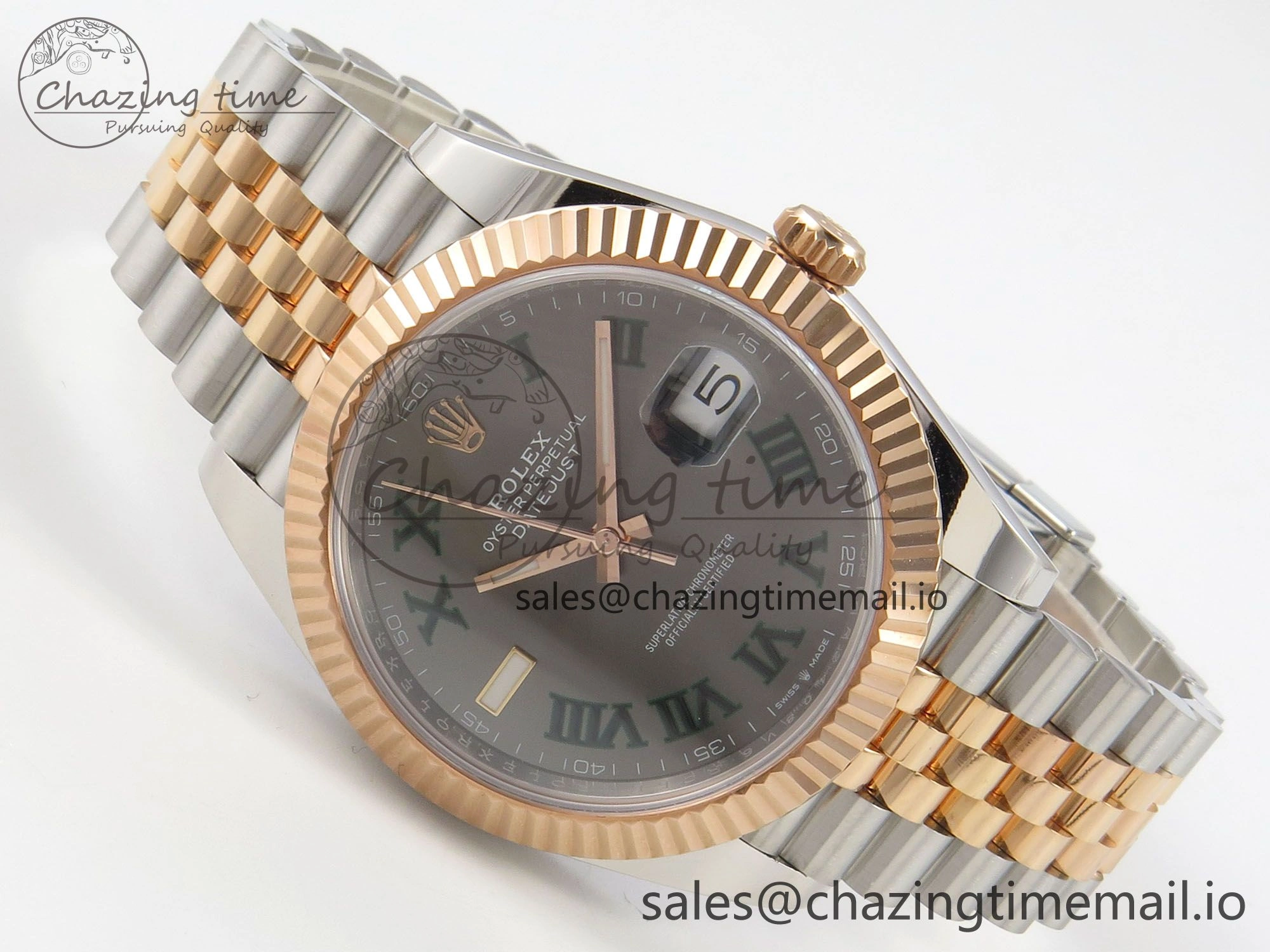Original DateJust 41 126331 SS RG ARF 1:1 Best Edition Gray Roman Dial on Jubilee Bracelet SH3235 (Weighted) 191