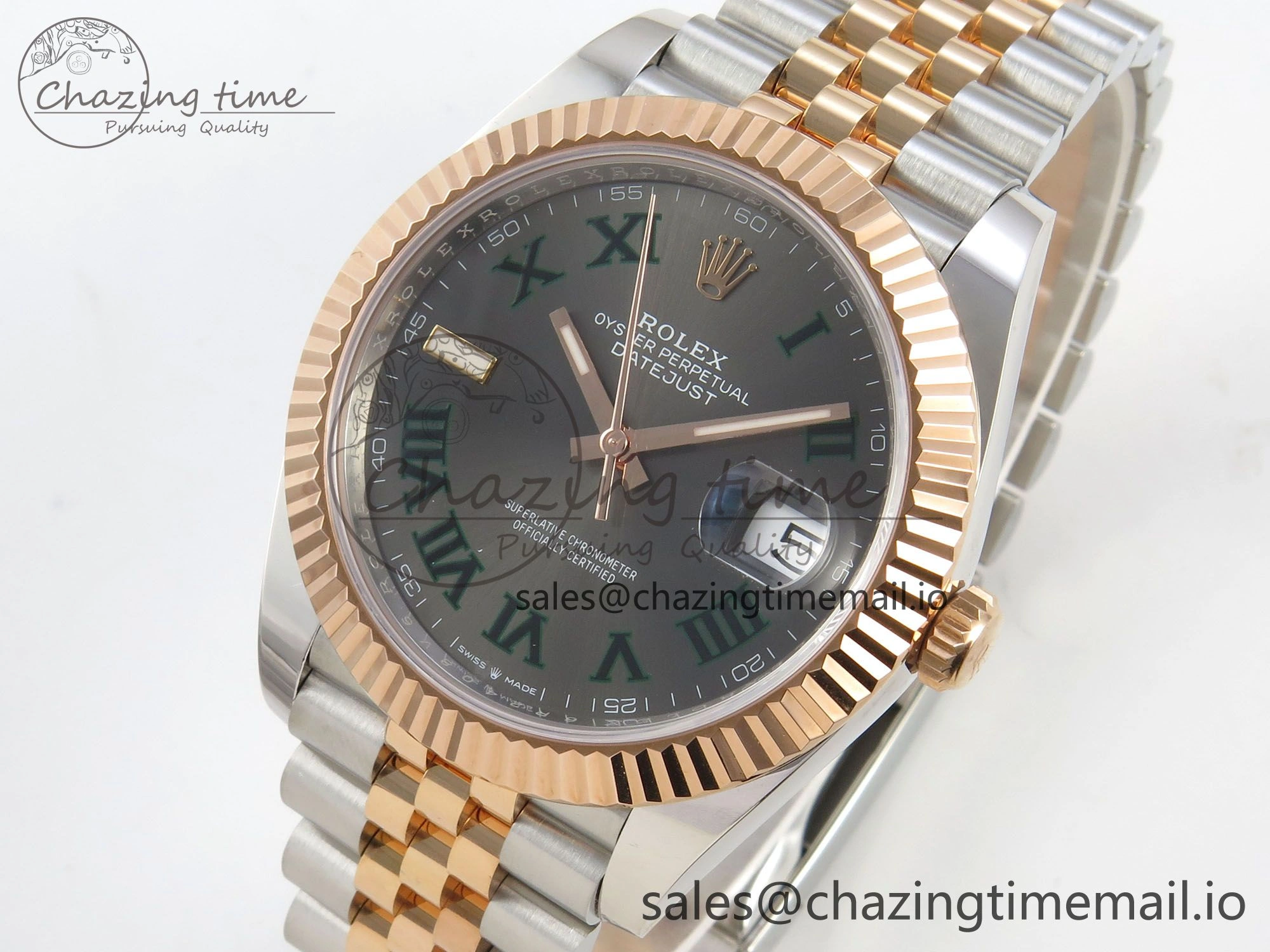 Original DateJust 41 126331 SS RG ARF 1:1 Best Edition Gray Roman Dial on Jubilee Bracelet SH3235 (Weighted) 191