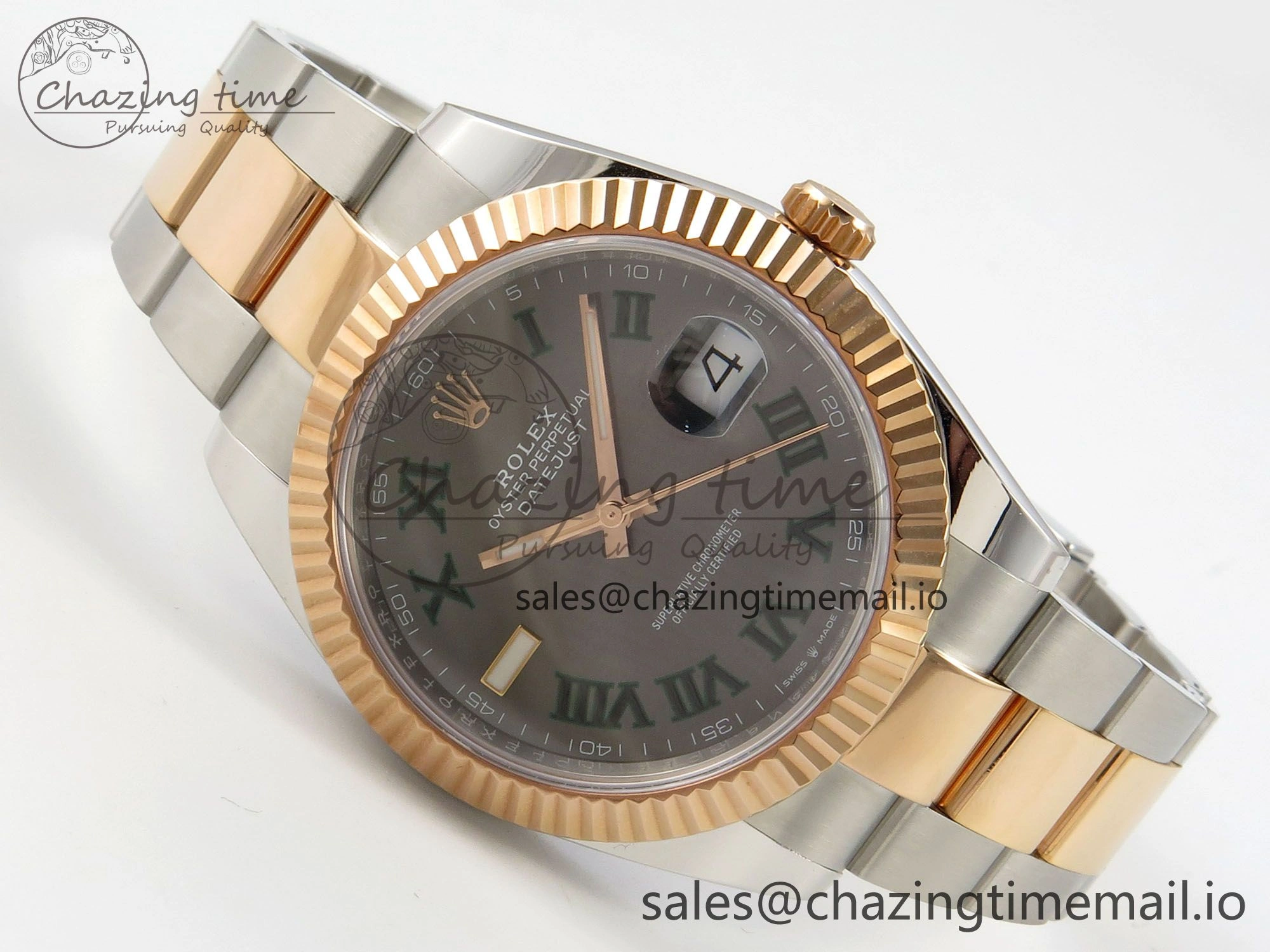 FastDry DateJust 41 126331 SS RG ARF 1:1 Best Edition Gray Roman Dial on Oyster Bracelet SH3235 (Weighted) 188