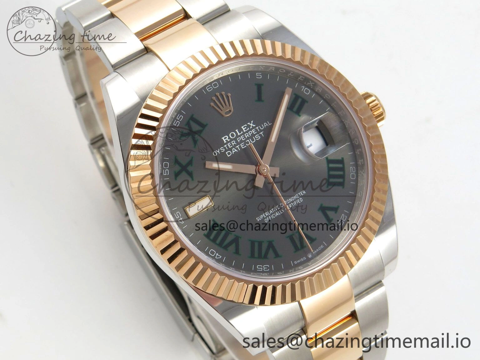 FastDry DateJust 41 126331 SS RG ARF 1:1 Best Edition Gray Roman Dial on Oyster Bracelet SH3235 (Weighted) 188