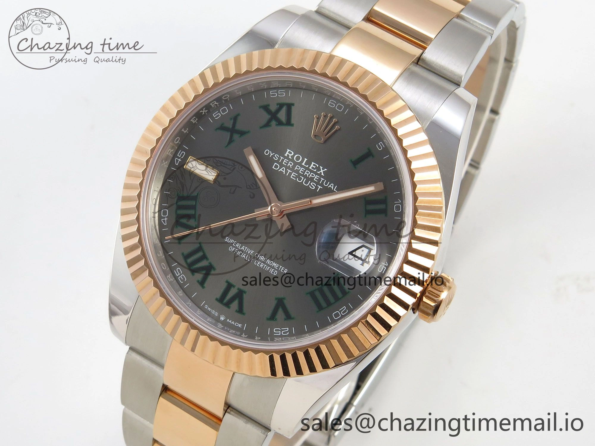 FastDry DateJust 41 126331 SS RG ARF 1:1 Best Edition Gray Roman Dial on Oyster Bracelet SH3235 (Weighted) 188