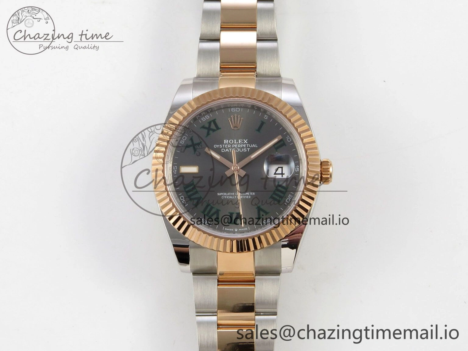 FastDry DateJust 41 126331 SS RG ARF 1:1 Best Edition Gray Roman Dial on Oyster Bracelet SH3235 (Weighted) 188