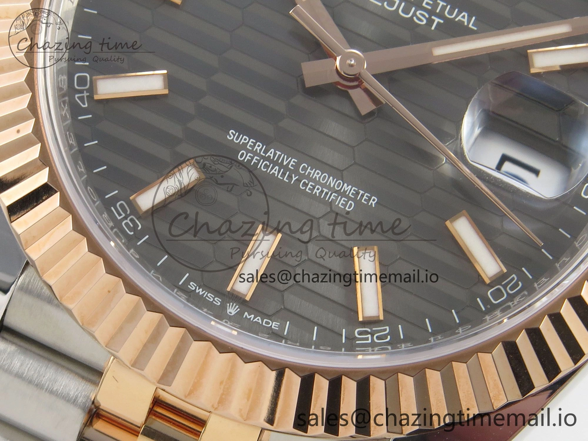 EasyMatch DateJust 41 126331 SS RG ARF 1:1 Best Edition Gray Texture Stick Dial on Jubilee Bracelet SH3235 (Weighted) 203