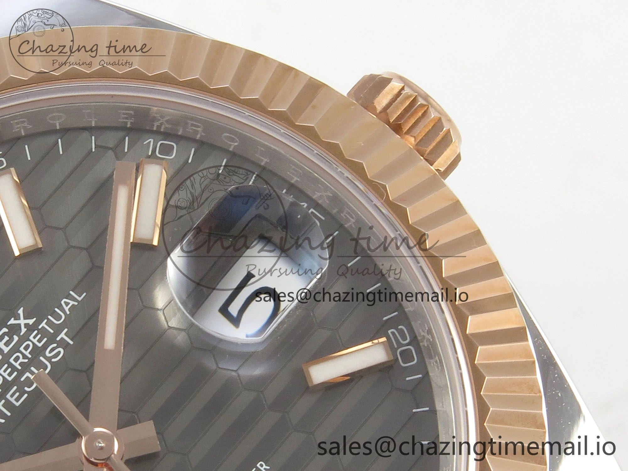 EasyMatch DateJust 41 126331 SS RG ARF 1:1 Best Edition Gray Texture Stick Dial on Jubilee Bracelet SH3235 (Weighted) 203