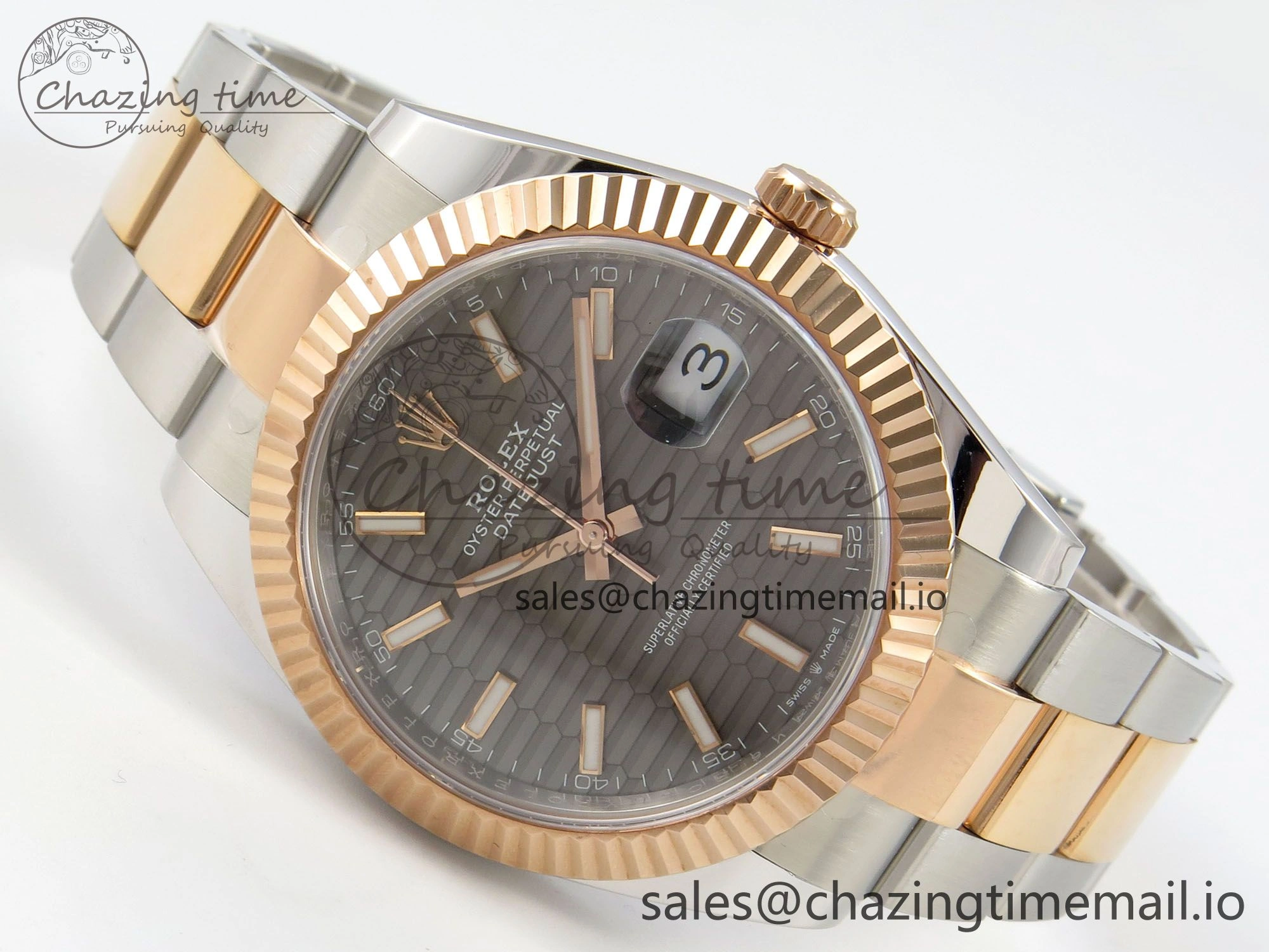 Practical DateJust 41 126331 SS RG ARF 1:1 Best Edition Gray Texture Stick Dial on Oyster Bracelet SH3235 (Weighted) 198
