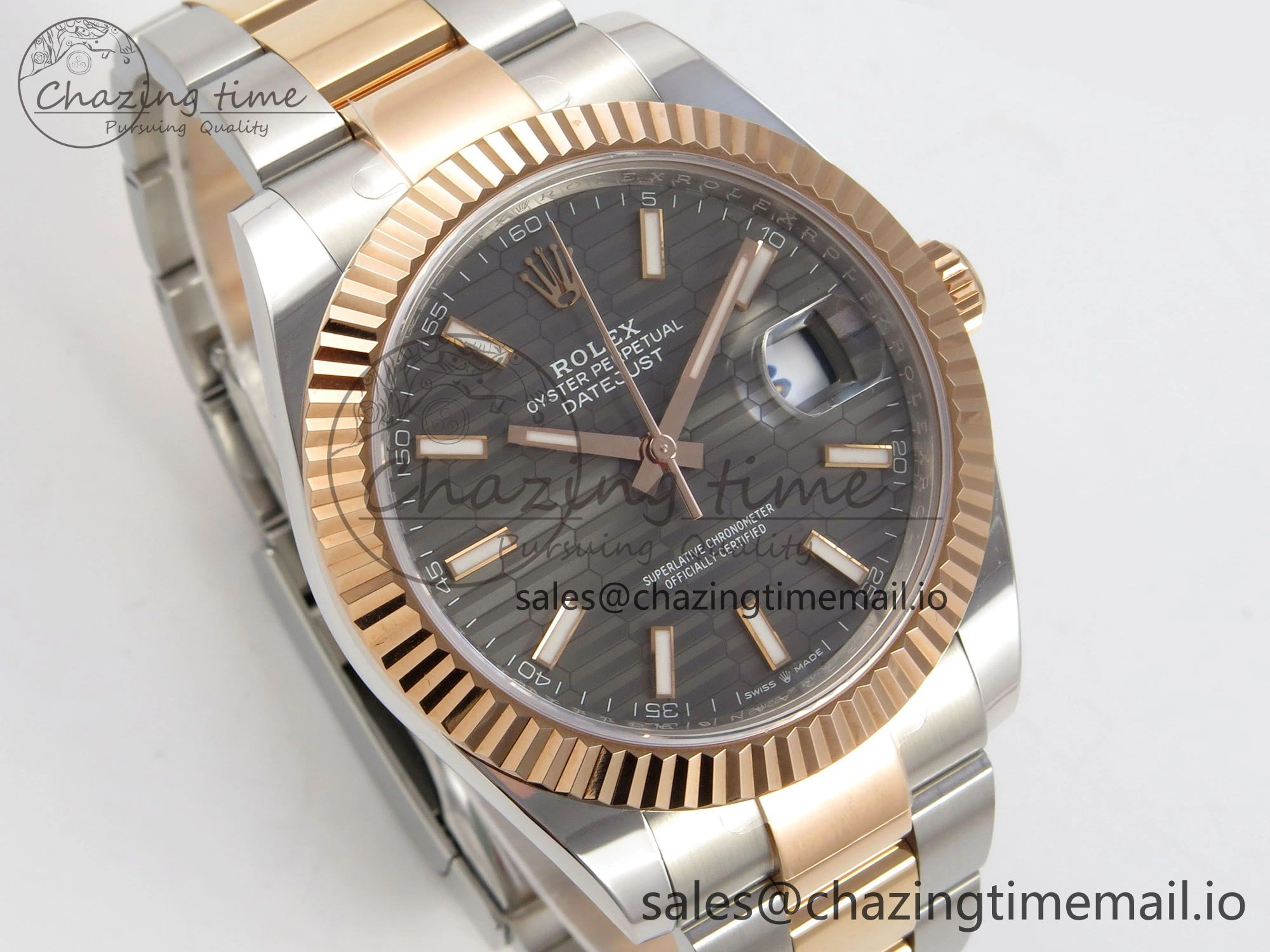 Practical DateJust 41 126331 SS RG ARF 1:1 Best Edition Gray Texture Stick Dial on Oyster Bracelet SH3235 (Weighted) 198