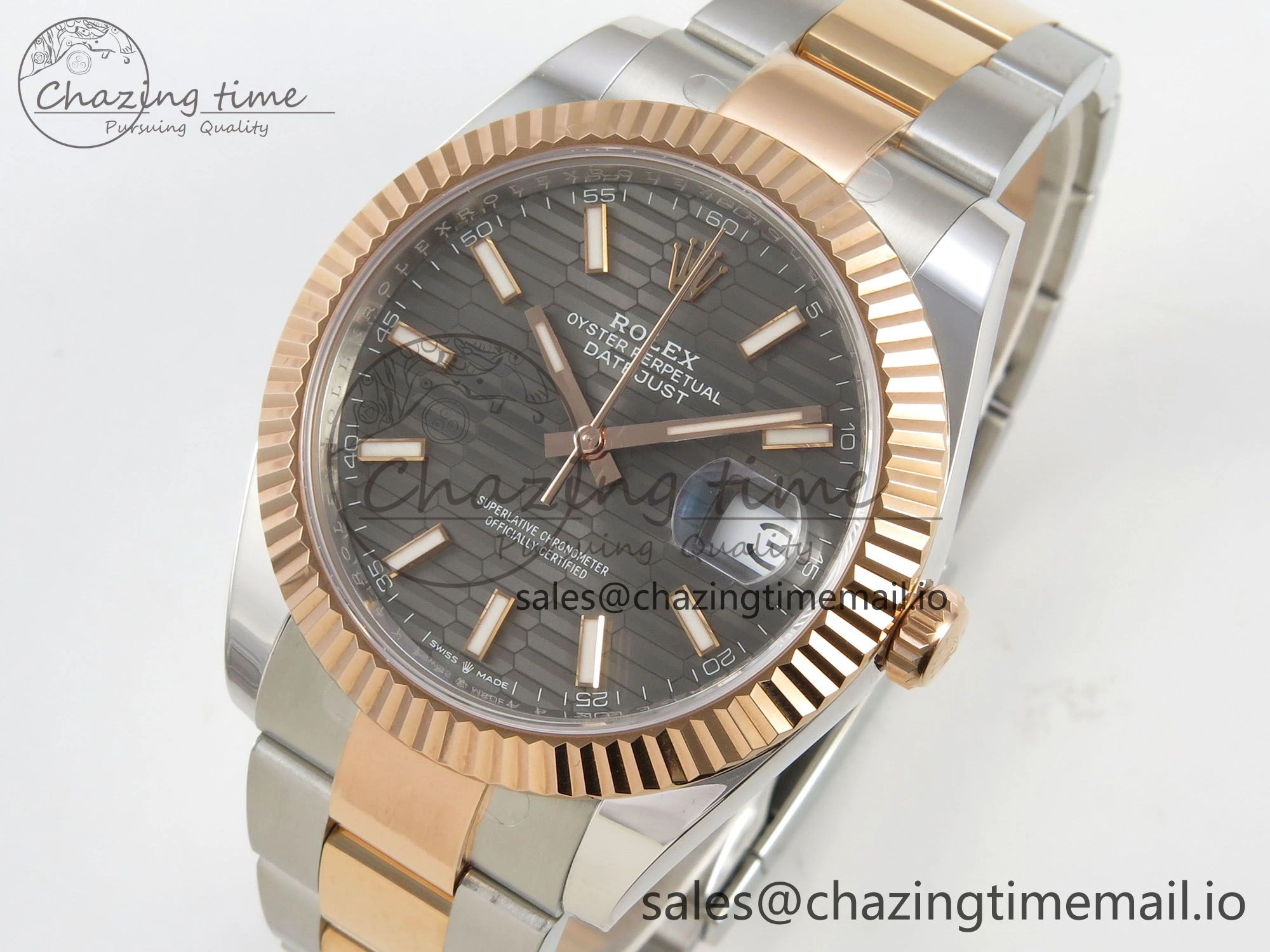 Practical DateJust 41 126331 SS RG ARF 1:1 Best Edition Gray Texture Stick Dial on Oyster Bracelet SH3235 (Weighted) 198