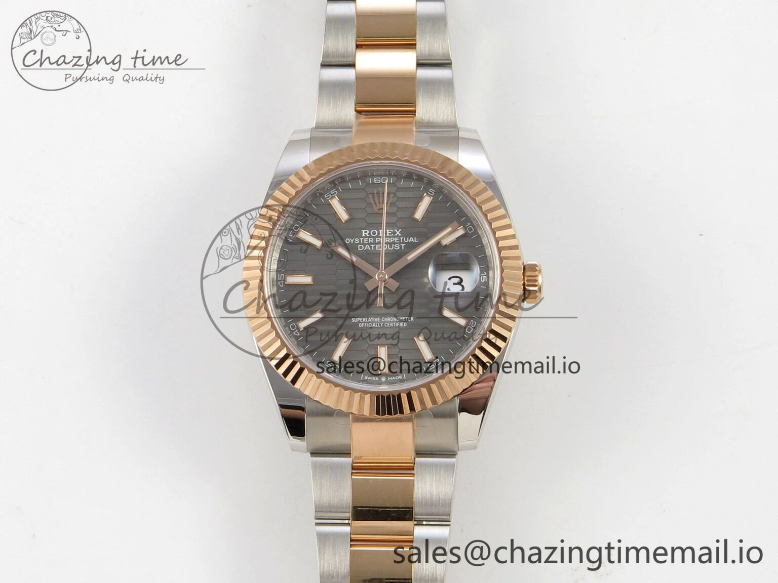Practical DateJust 41 126331 SS RG ARF 1:1 Best Edition Gray Texture Stick Dial on Oyster Bracelet SH3235 (Weighted) 198