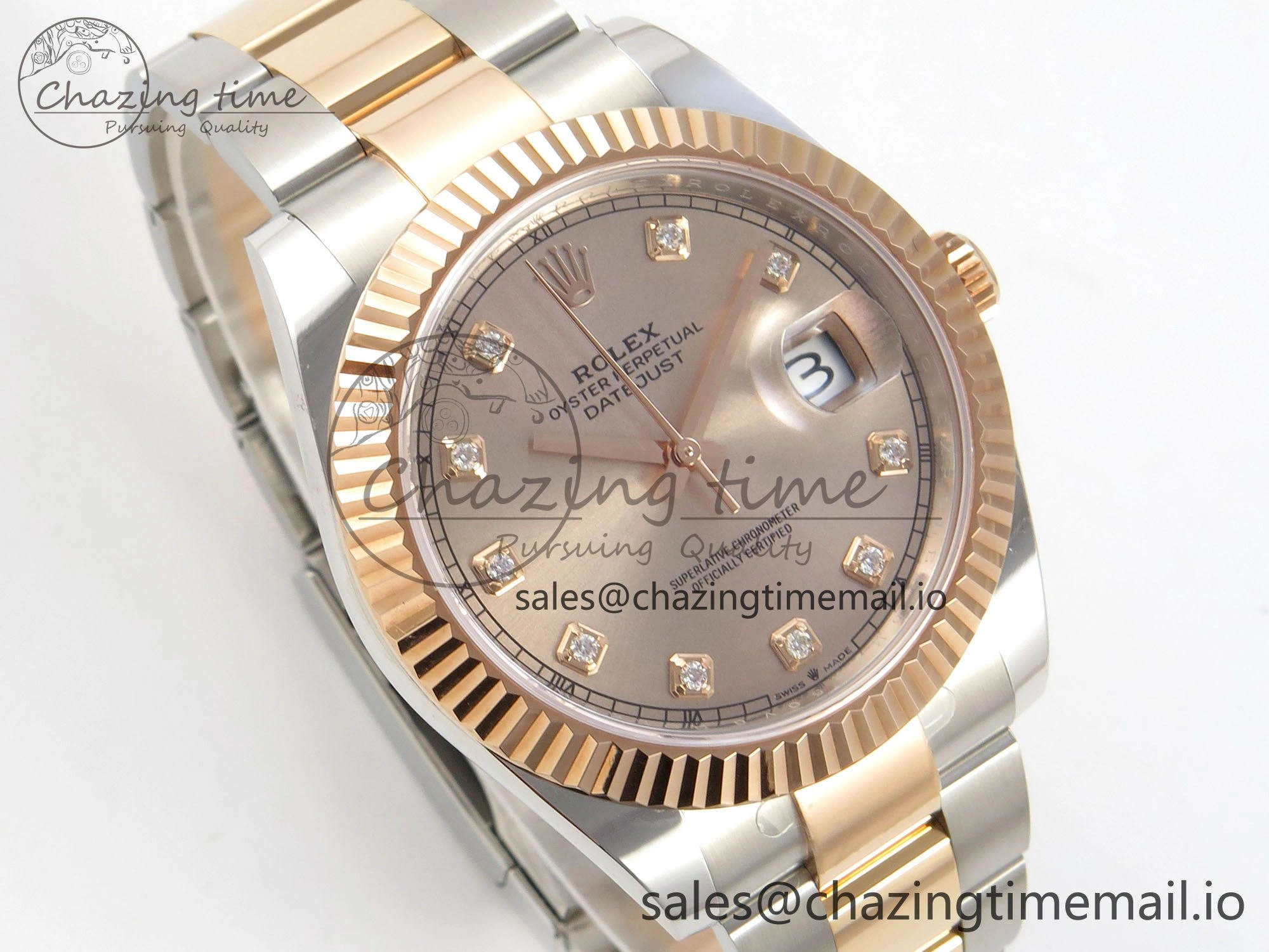 DateJust 41 126331 SS RG ARF 1:1 Best Edition RG Diamonds Dial on Oyster Bracelet SH3235 (Weighted) FreshLook 185
