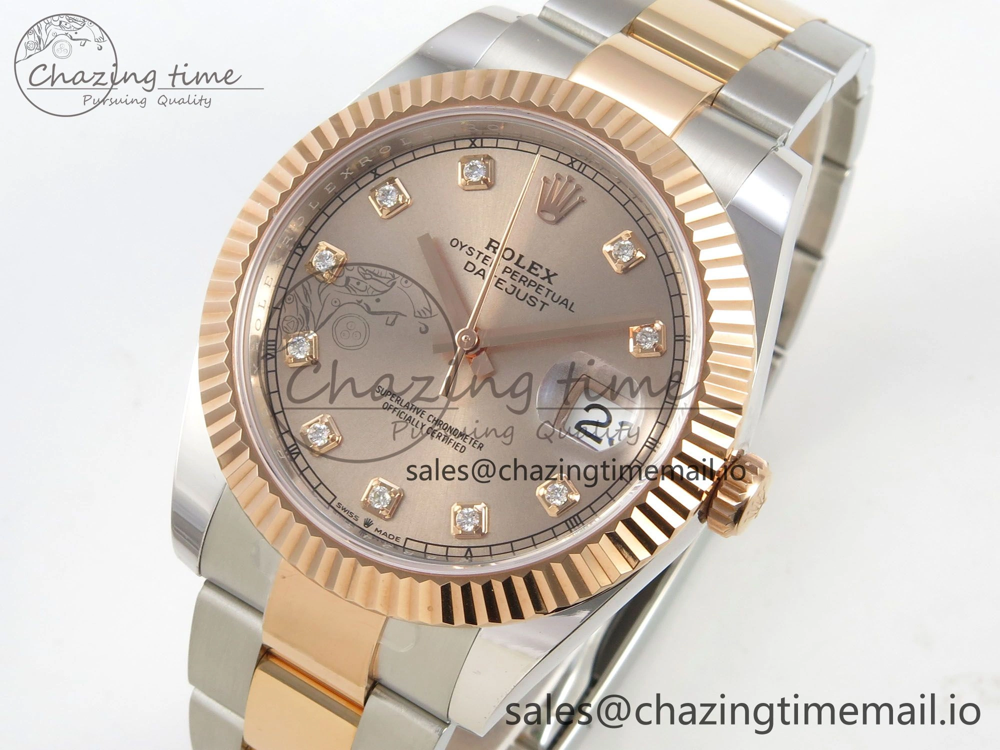 DateJust 41 126331 SS RG ARF 1:1 Best Edition RG Diamonds Dial on Oyster Bracelet SH3235 (Weighted) FreshLook 185
