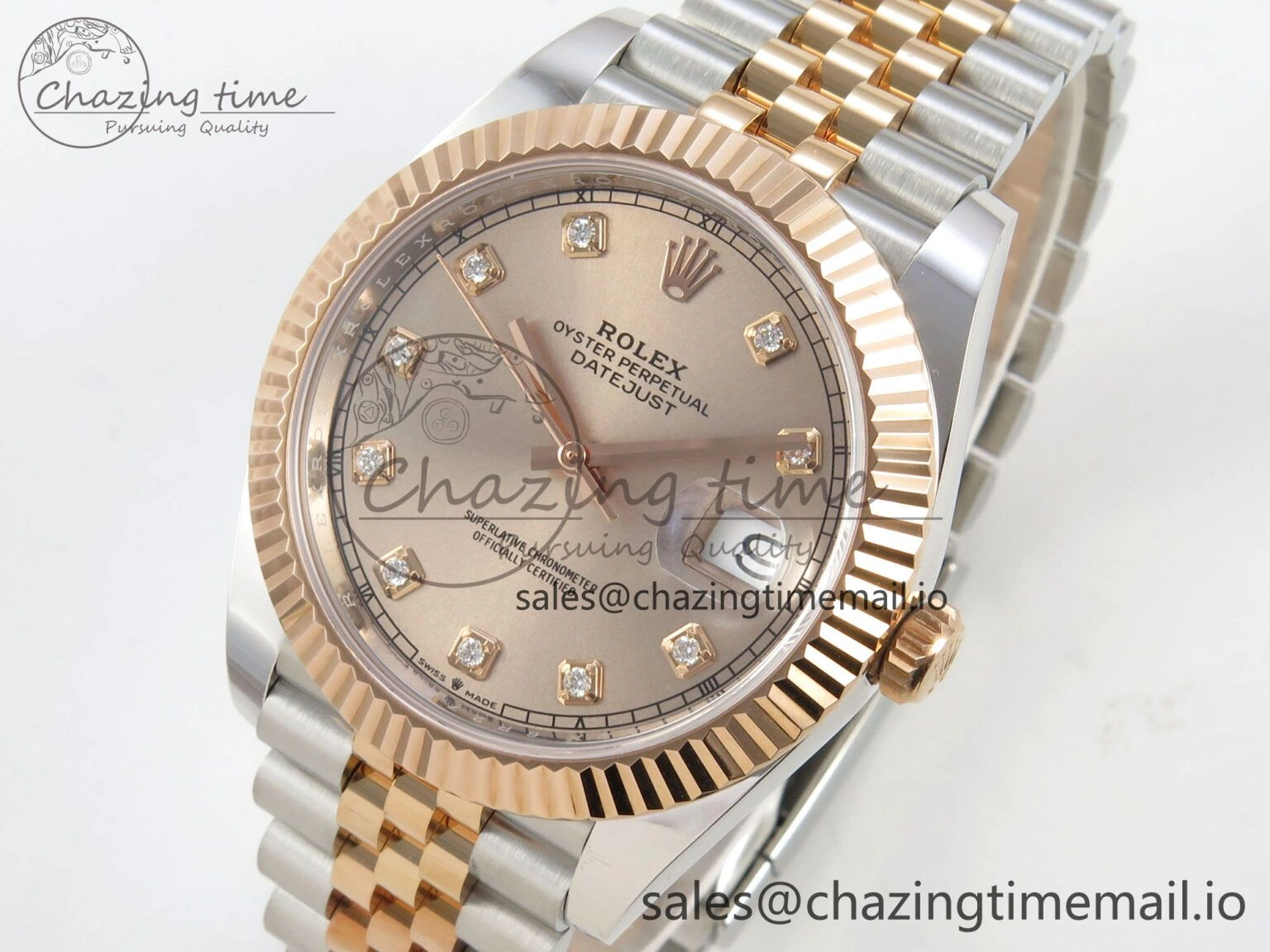 ZipUp DateJust 41 126331 SS RG ARF 1:1 Best Edition RG Diaomonds Dial on Jubilee Bracelet SH3235 (Weighted) 195