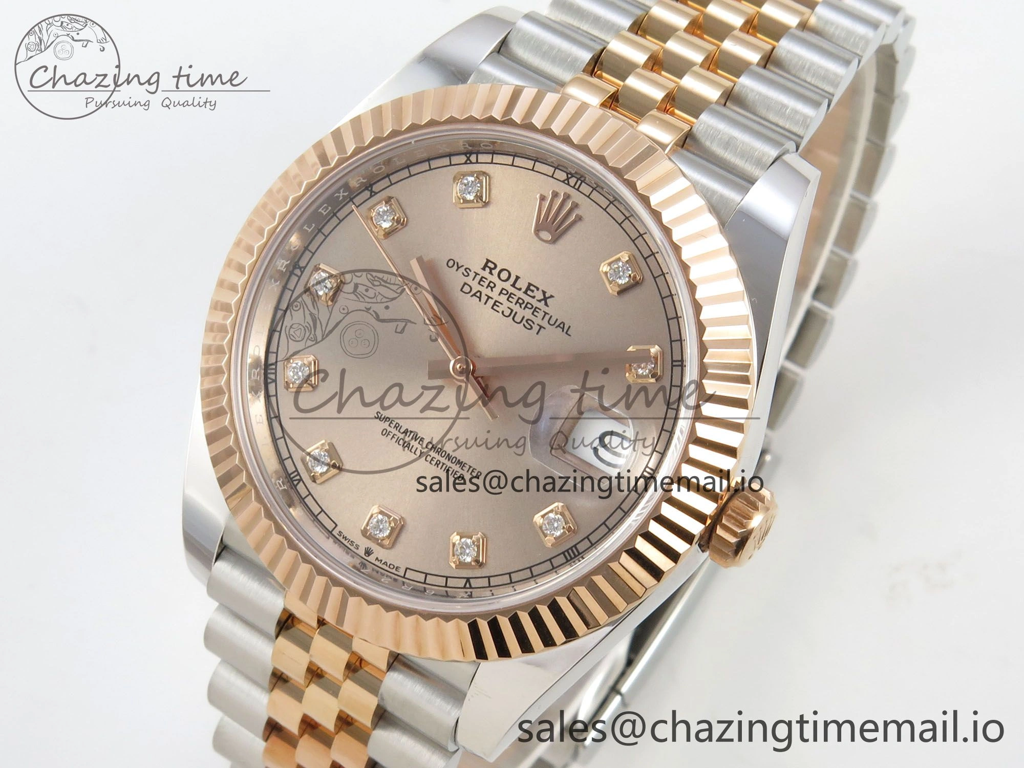 ZipUp DateJust 41 126331 SS RG ARF 1:1 Best Edition RG Diaomonds Dial on Jubilee Bracelet SH3235 (Weighted) 195