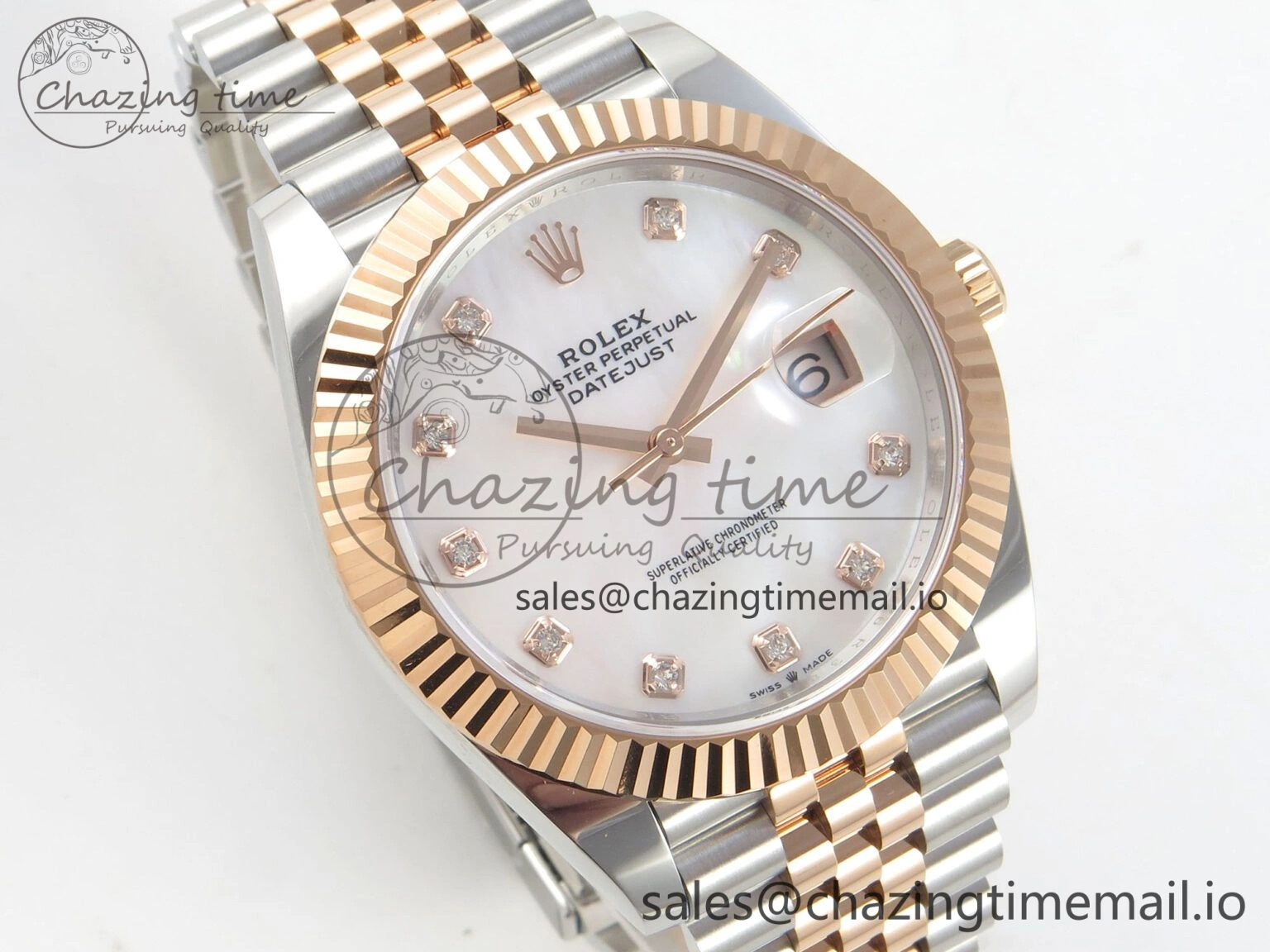 DateJust 41 126331 SS RG ARF 1:1 Best Edition White MOP Diamonds  Dial on Jubilee Bracelet SH3235 (Weighted) Efficient 194