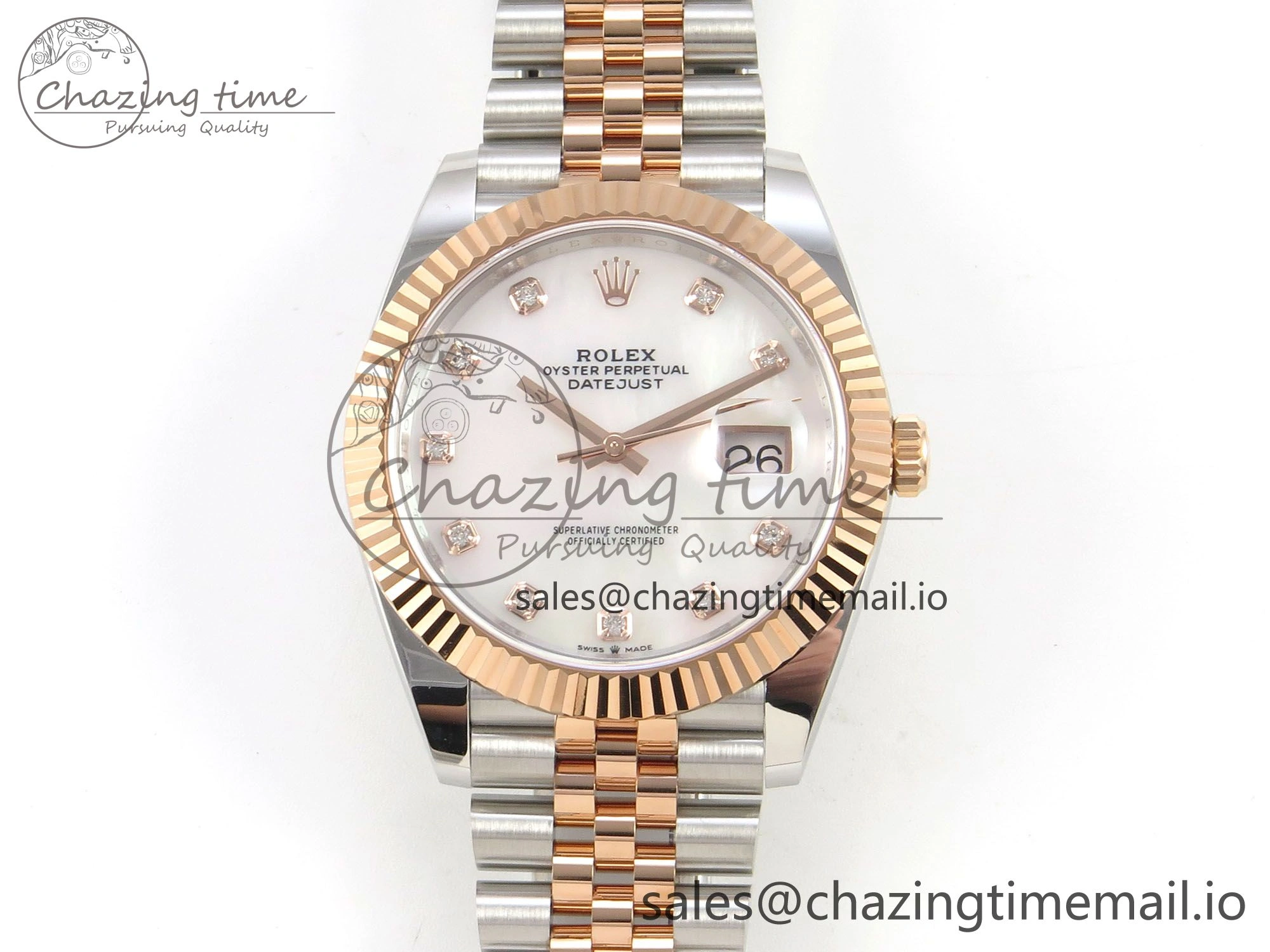DateJust 41 126331 SS RG ARF 1:1 Best Edition White MOP Diamonds  Dial on Jubilee Bracelet SH3235 (Weighted) Efficient 194